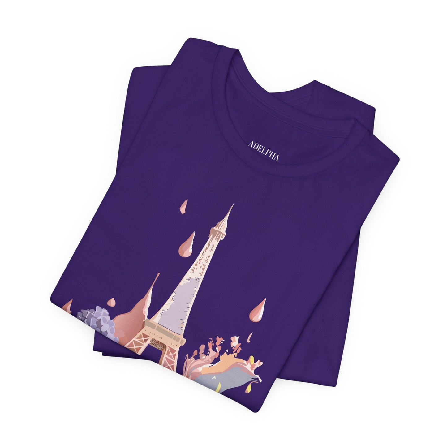 Paris Graphic Tee Unisex Short Sleeve Shirt With Vintage Inspired Adelpha Artwork