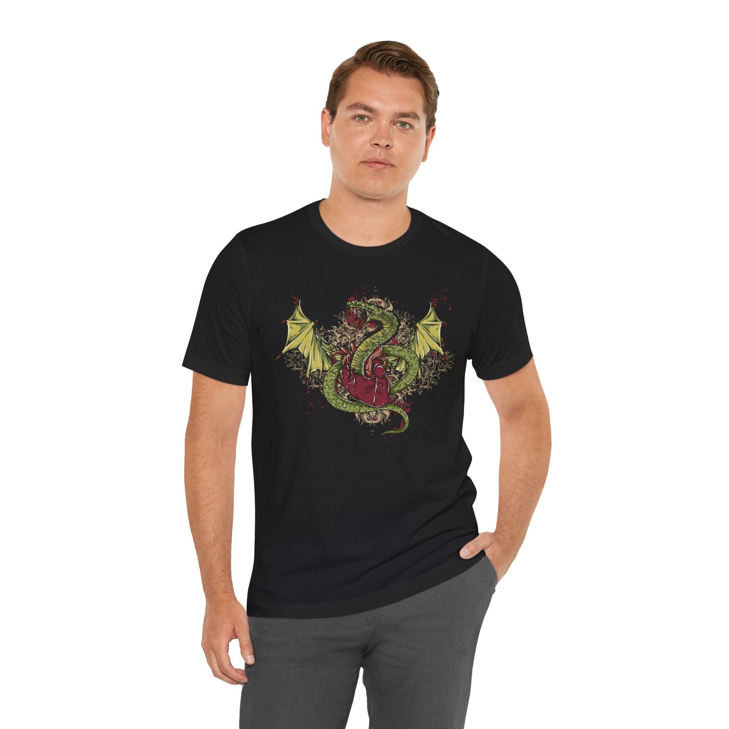 Dragon Illustration Graphic Unisex Cotton T-Shirt r29