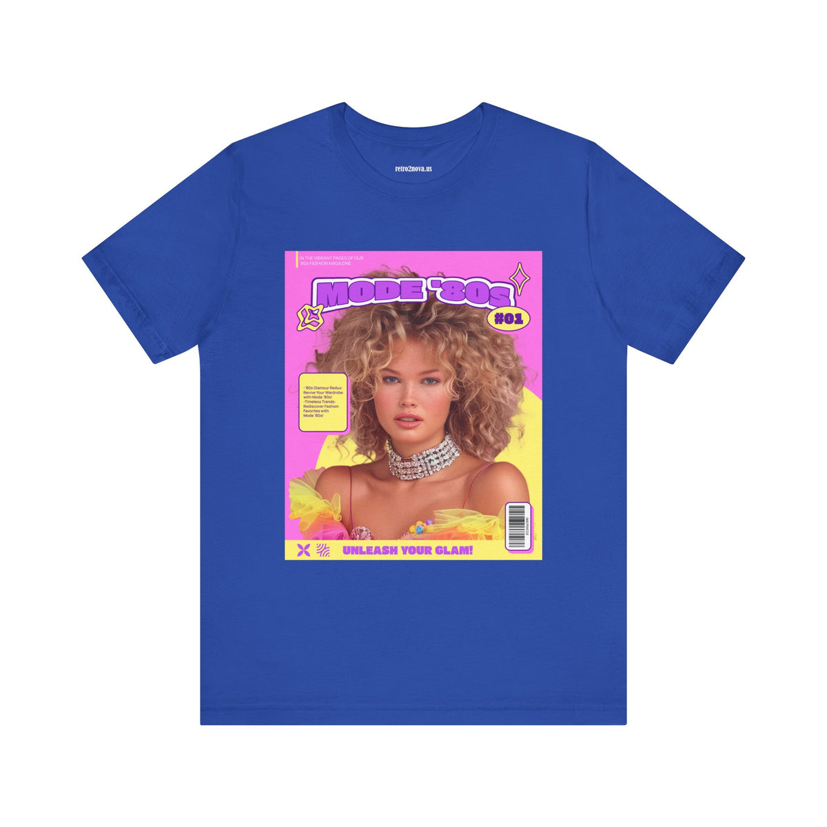 Magazine Cover Graphic Unisex Cotton Bella+Canvas Tee with Retro Poster ab31