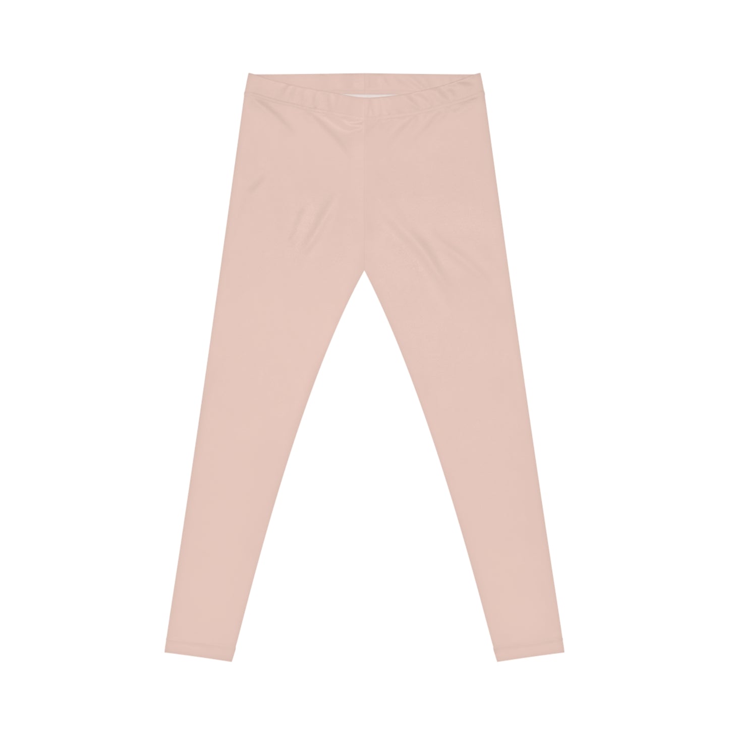 Almond Silk Beige Color Women's Poly-Span Casual Leggings XS-2XL