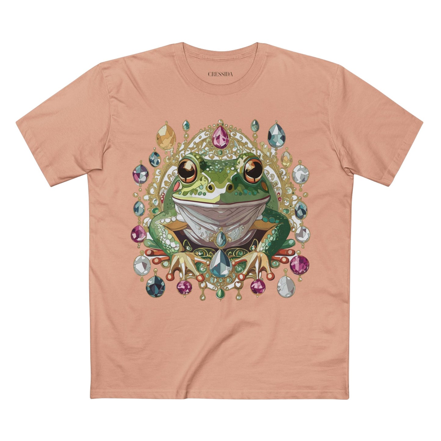 Frog Graphic Unisex 100 Cotton Tee With Unique Animal Golden Medallion Art Design 27