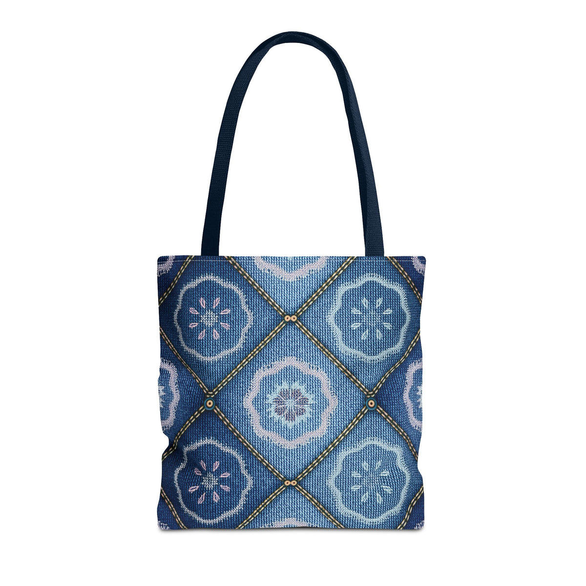 Denim Fabric Imitation Print Unisex Canvas Bag Poly Spun 3 Sizes Tote Bag 123