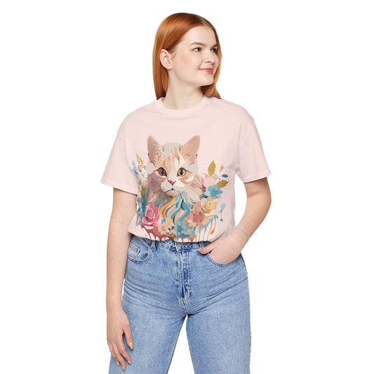 Cat Graphic Unisex 100 Cotton Vintage Design Tee 9