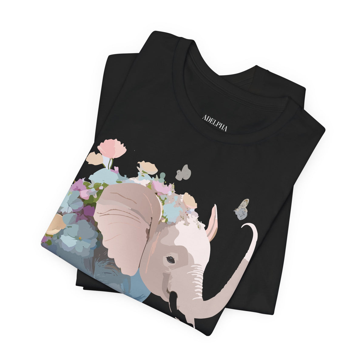 Elephant Graphic Unisex Cotton Bella+Canvas Tee with Art Animal Design d14