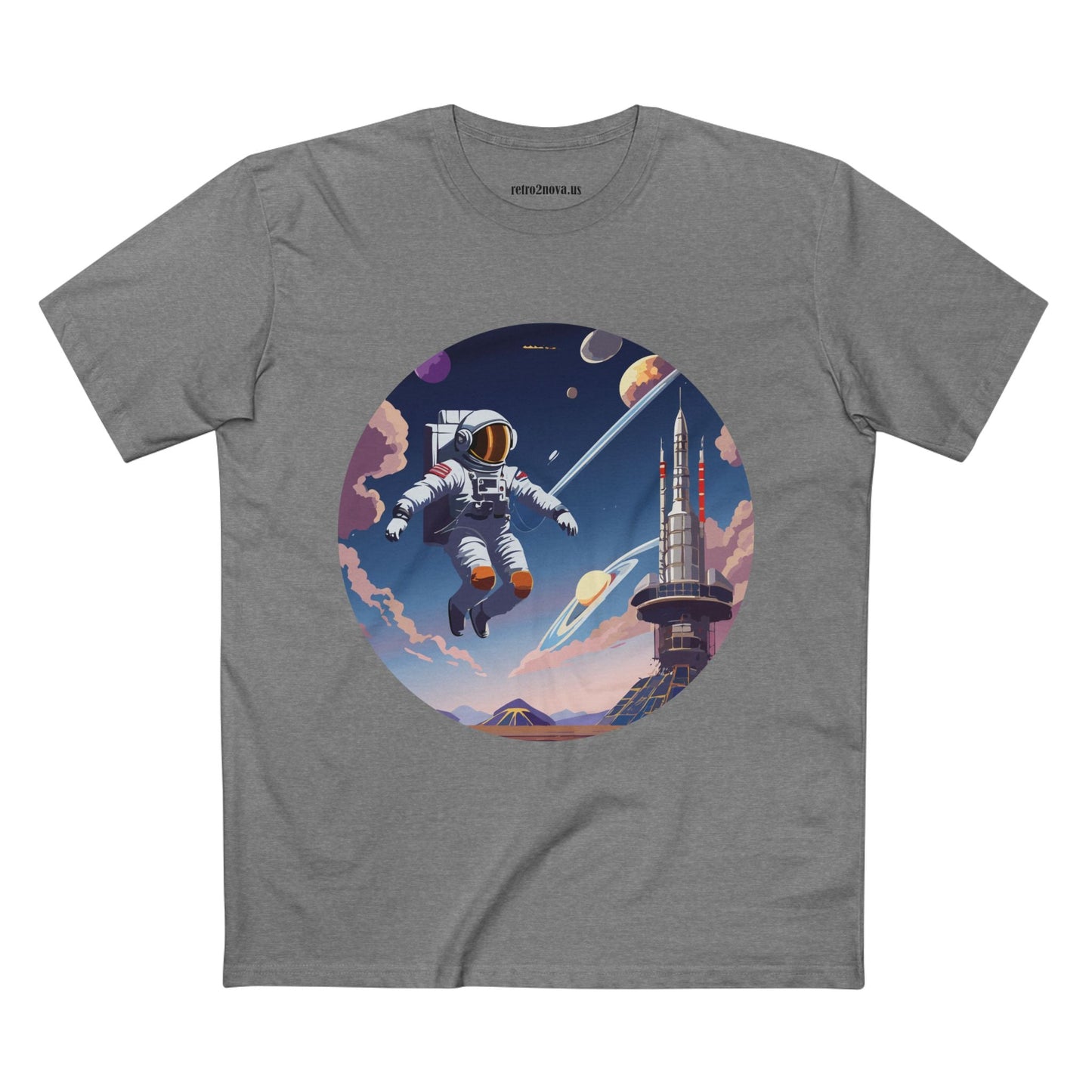 Cosmos Astronaut Shirt CS30 Unisex Premium Cotton Art Tee Featuring Retro2Nova Original Design