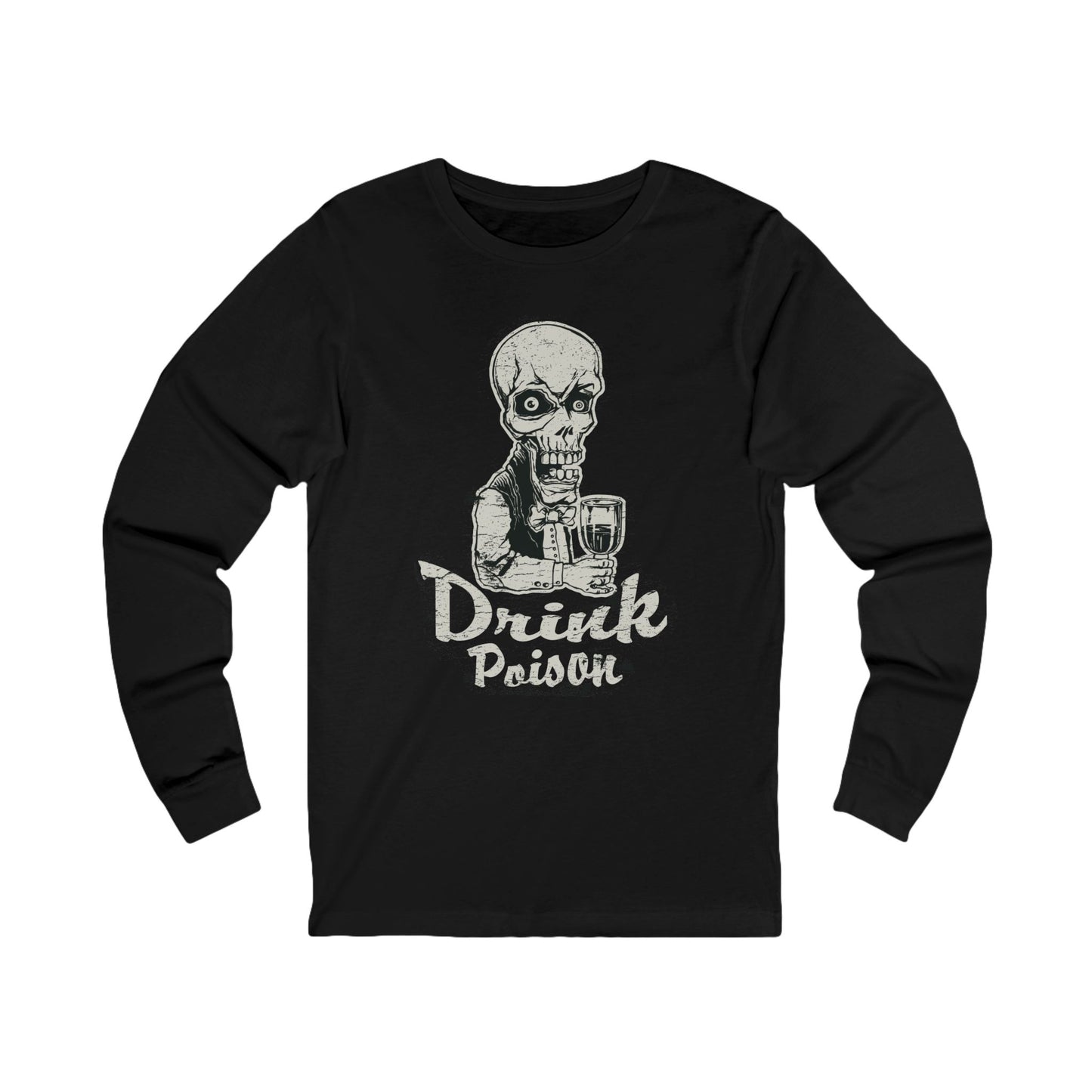 Creepy13 Unisex Skull Long Sleeve Tee, Skull Jersey Shirt, Skeleton T-Shirts with Long Sleeves, Skeleton Art Design Tees