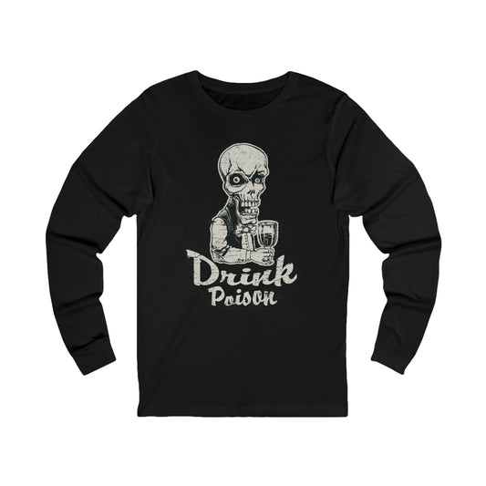 Creepy13 Unisex Skull Long Sleeve Tee, Skull Jersey Shirt, Skeleton T-Shirts with Long Sleeves, Skeleton Art Design Tees