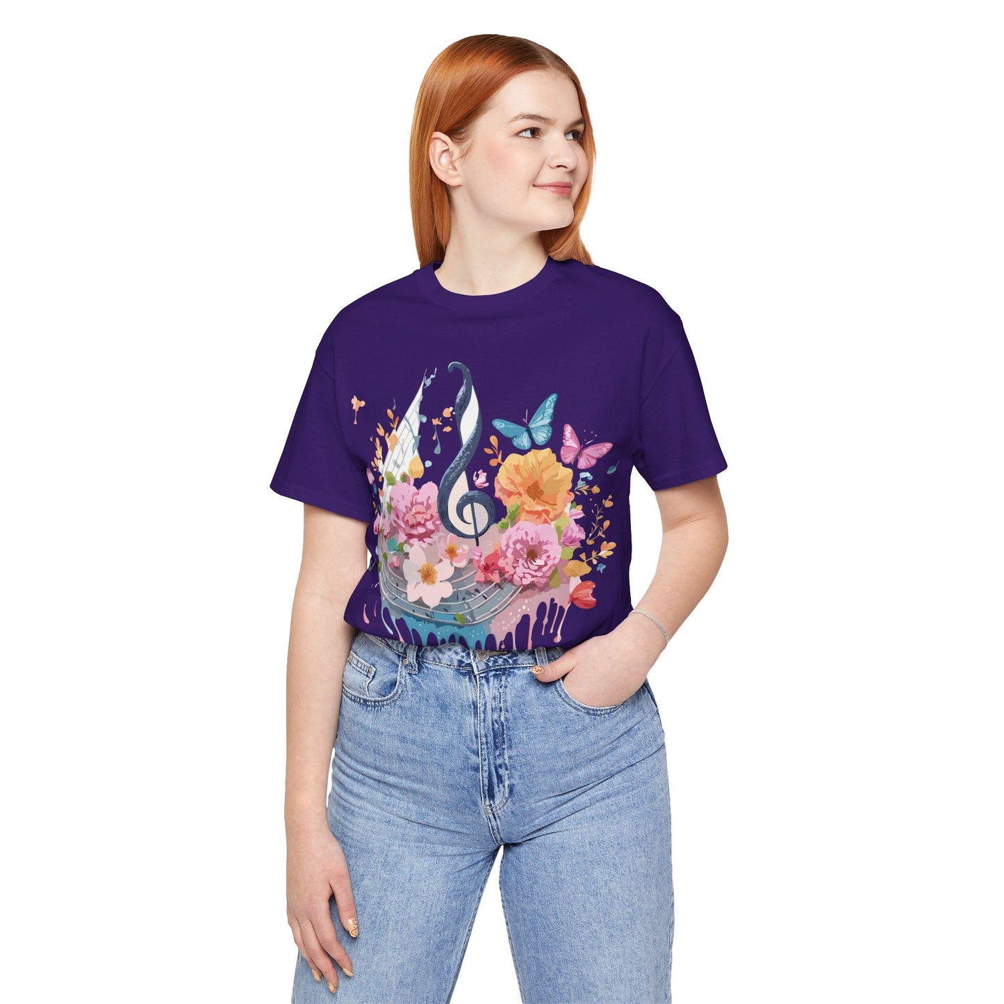 Music Graphic Unisex 100 Cotton Vintage Art with Musical Elements Tee 125