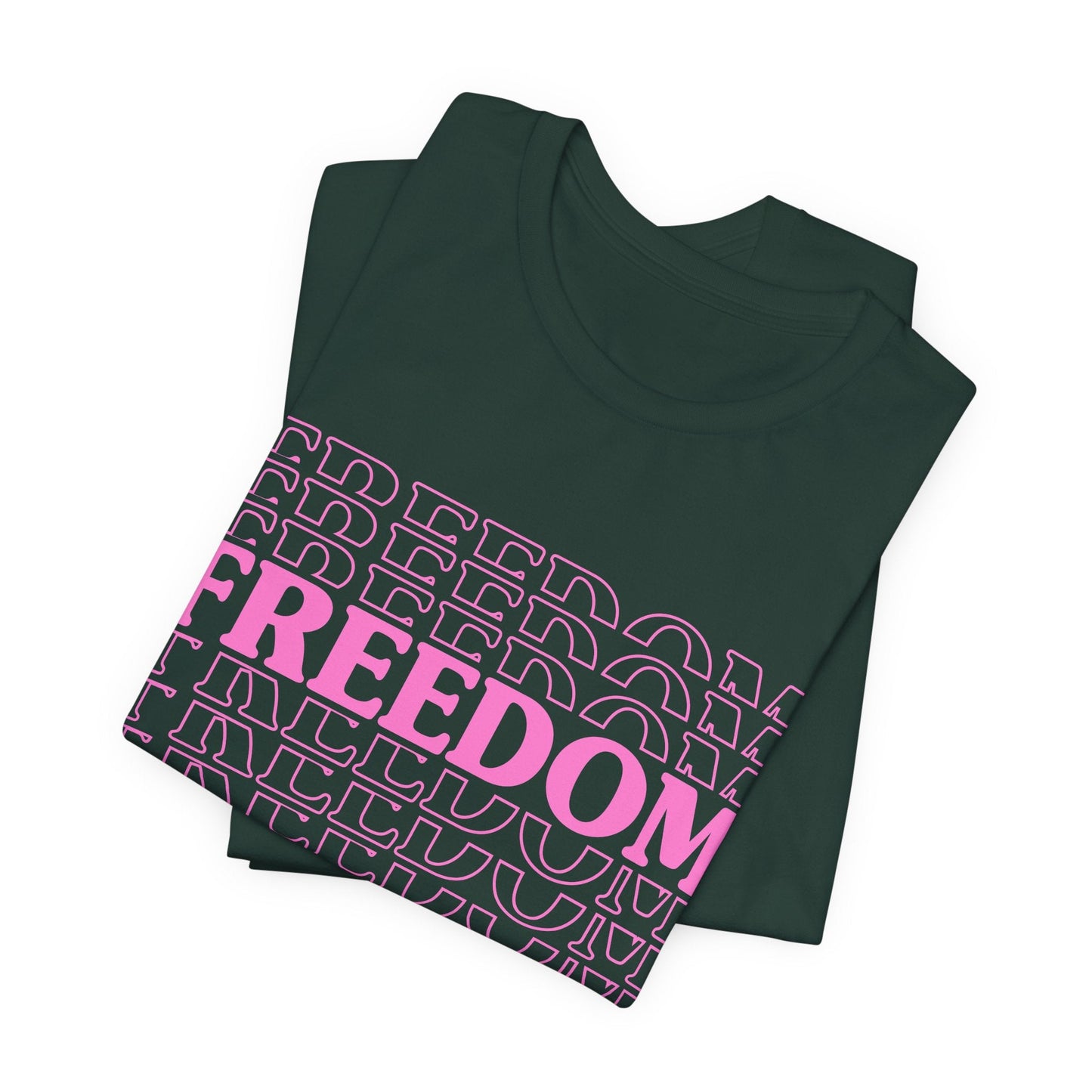 Freedom Text Graphic Unisex Cotton T-Shirt a8