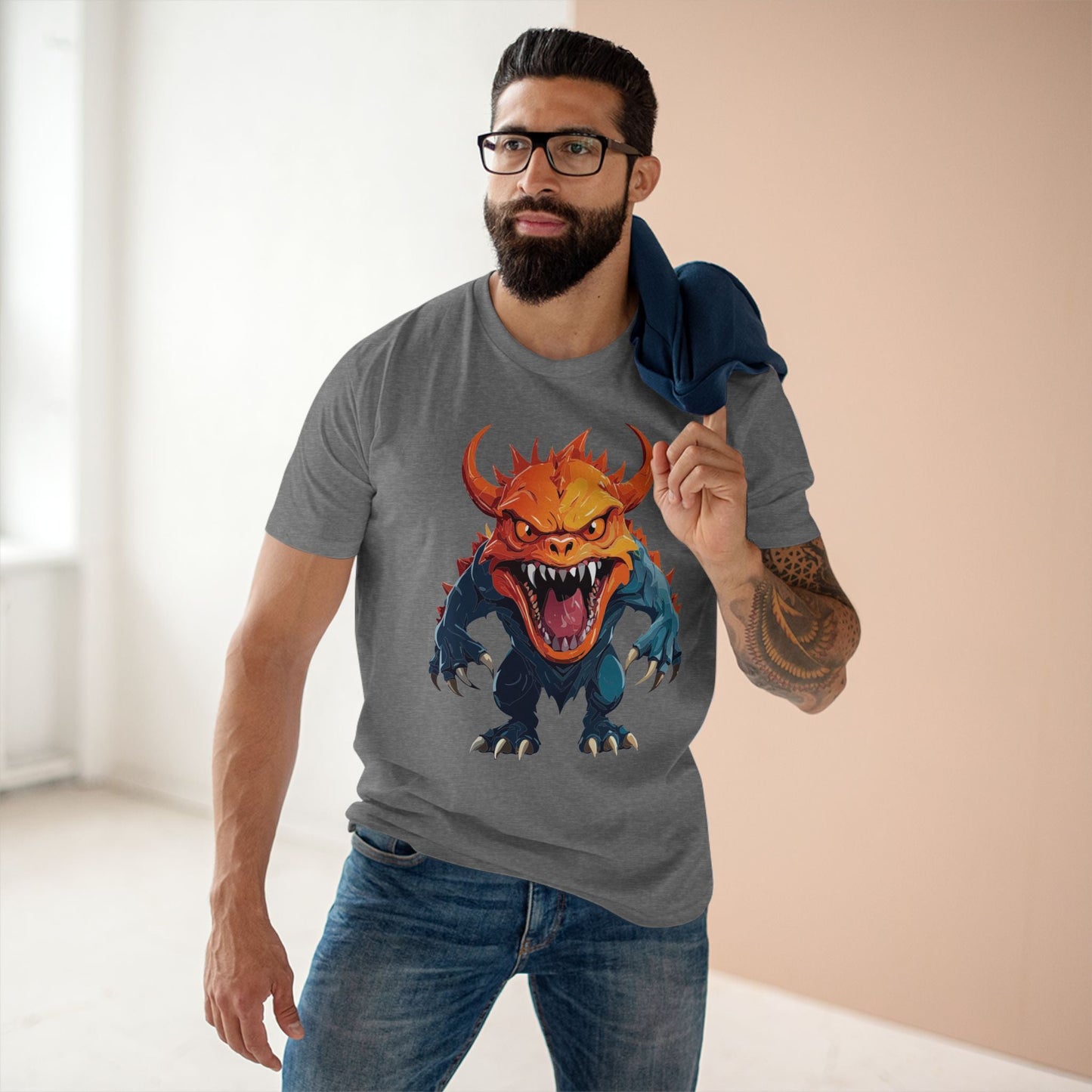 Cartoon Monsters Graphic Unisex 100 Cotton Staple Tee 27