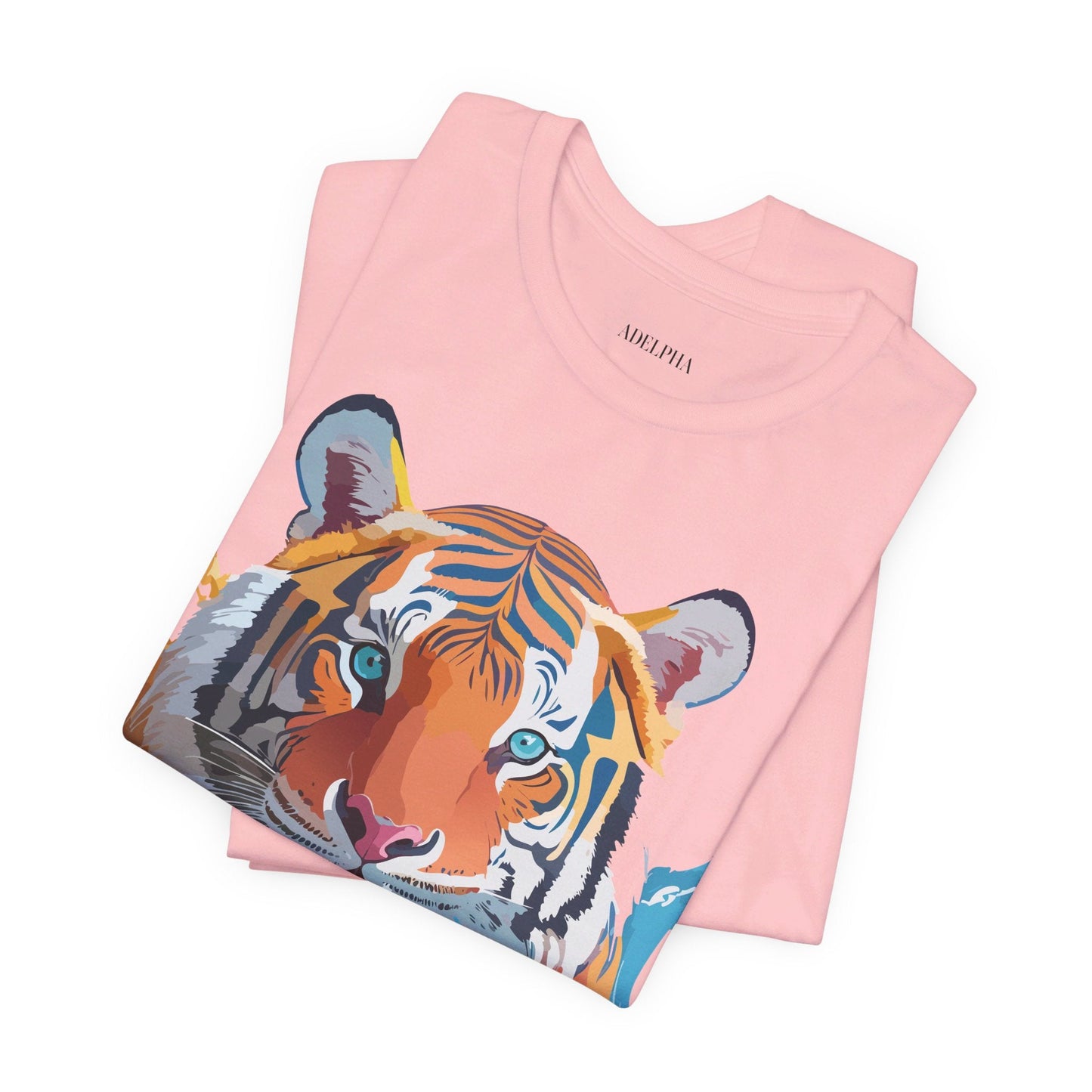Tiger Graphic Tee Adelpha Unisex Short Sleeve Vintage Inspired Shirt For Casual Wear