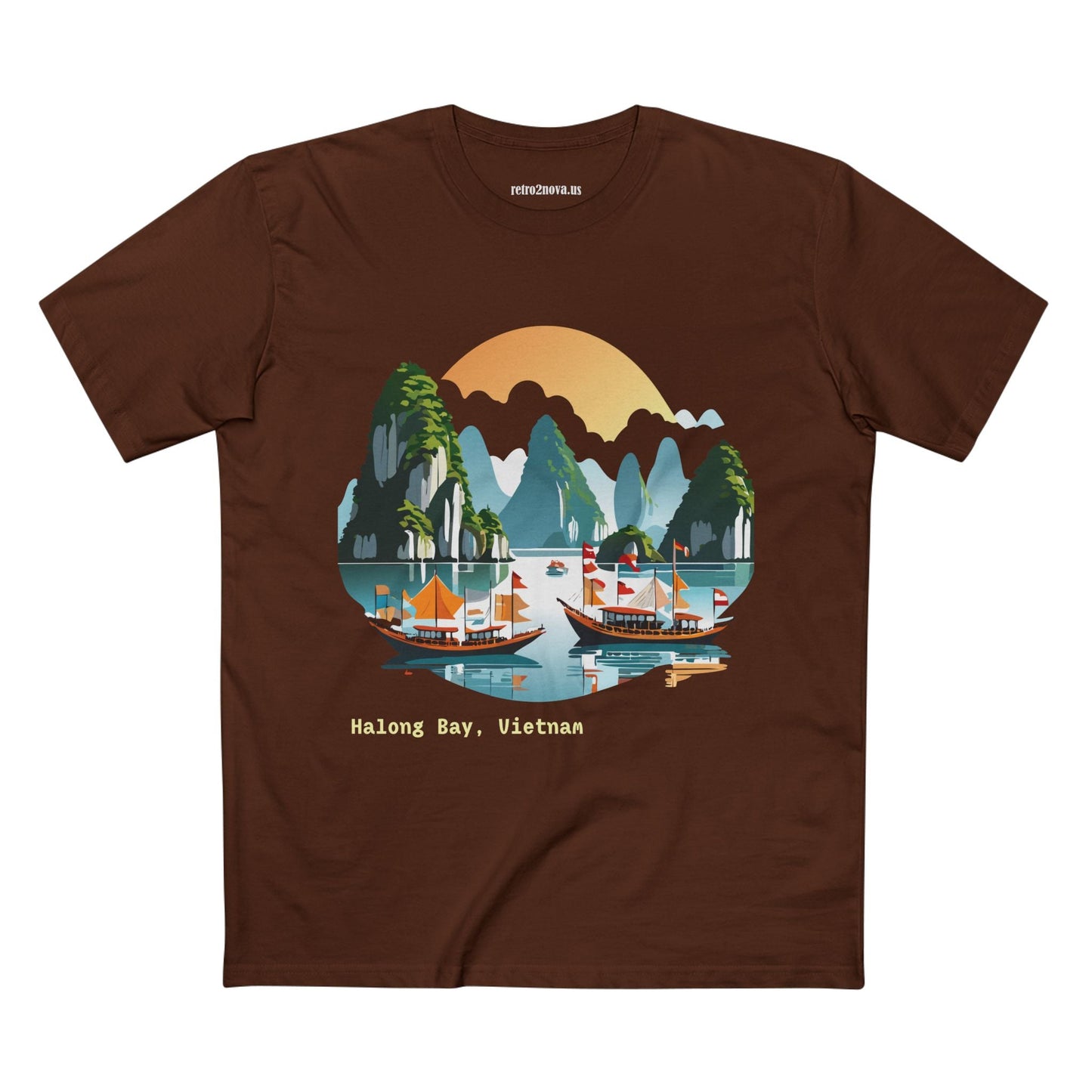 Travel Shirt Vietnam Tourist TT33 Unisex Premium Cotton Art Tee Retro2Nova Discover Art