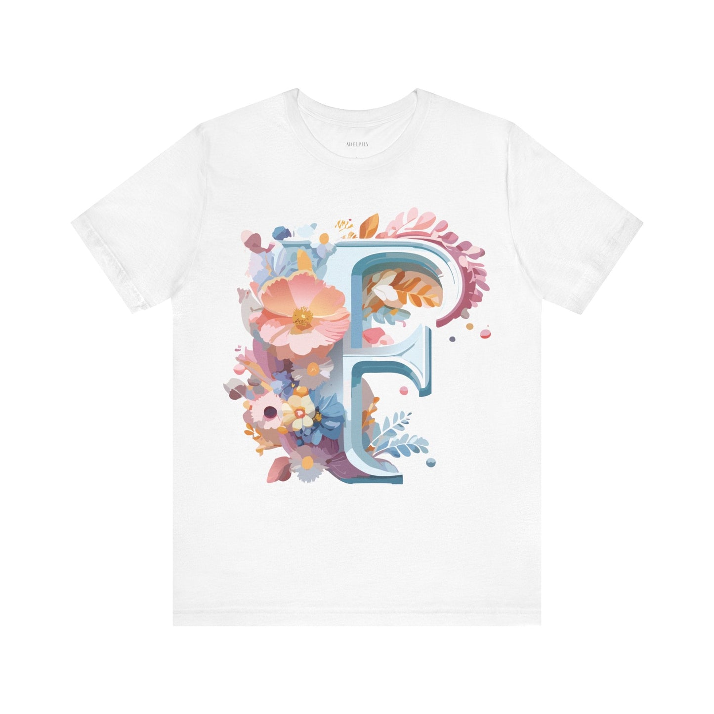 Letter F Shirt Unisex Graphic Tee Jersey Short Sleeve by Adelpha Vintage Inspired Art Design