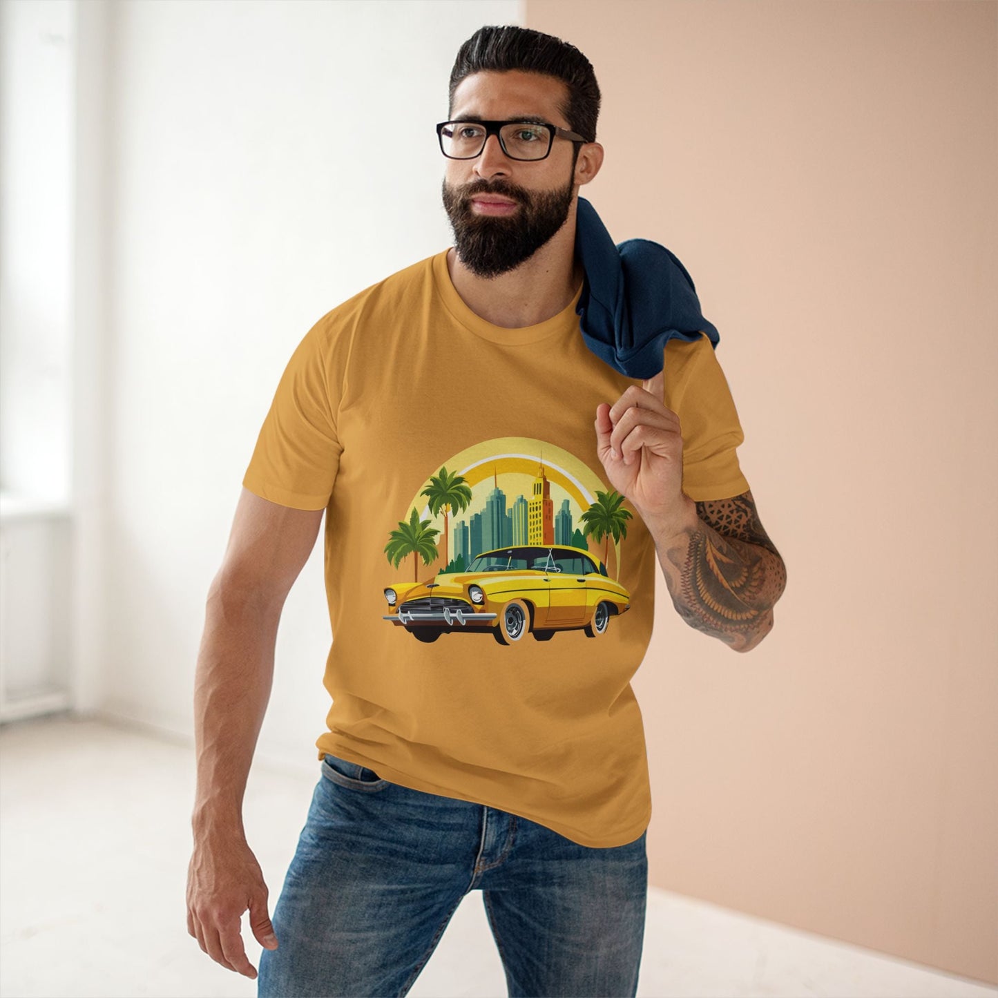 Retro Car Shirt Vintage Car Shirt Unisex Premium Cotton Tee With Original Art Design RC 24