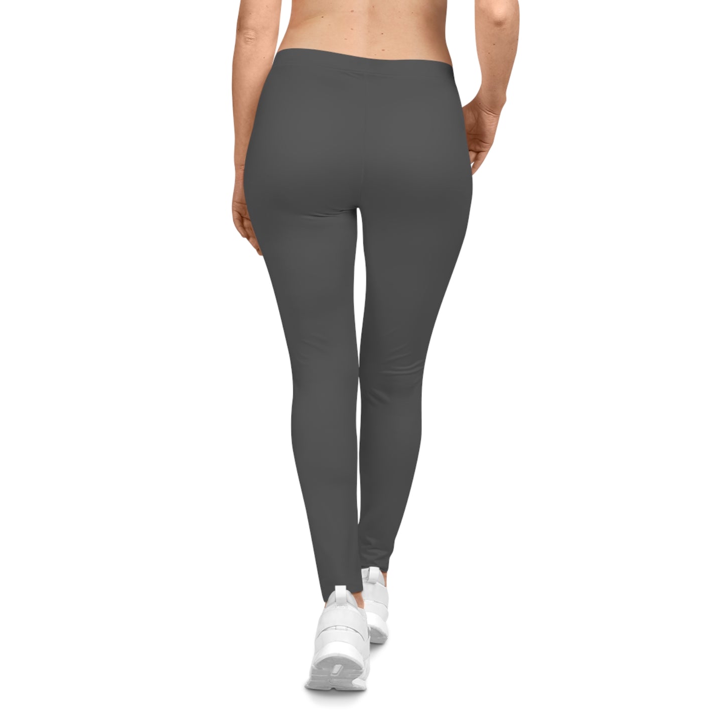 Nobel Grey Color Women's Poly-Span Casual Leggings Print Everyday Activewear Pants