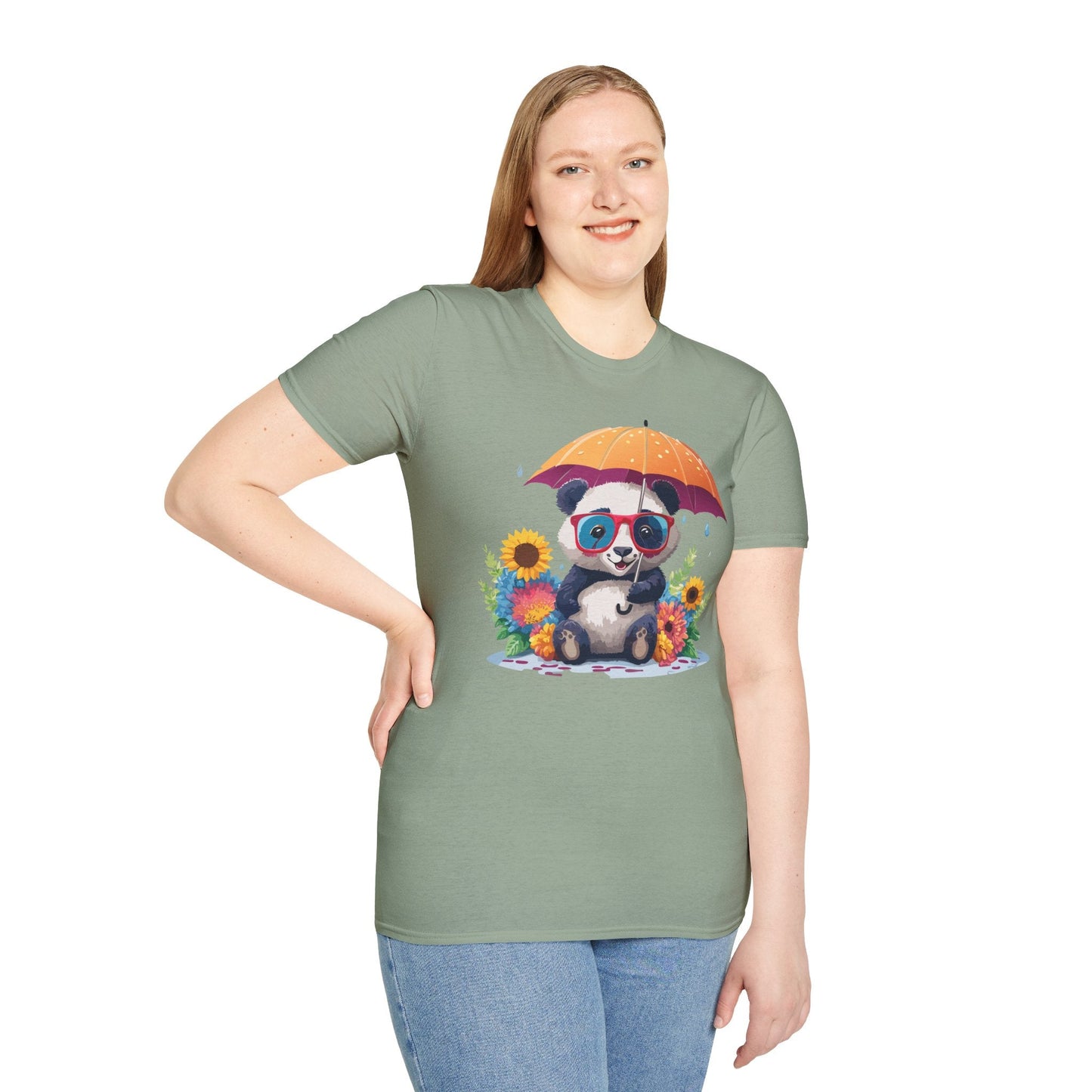Panda Shirt Unisex Panda Tee Animal Graphic T Shirt Softstyle 64000 Cotton Breathable Everyday