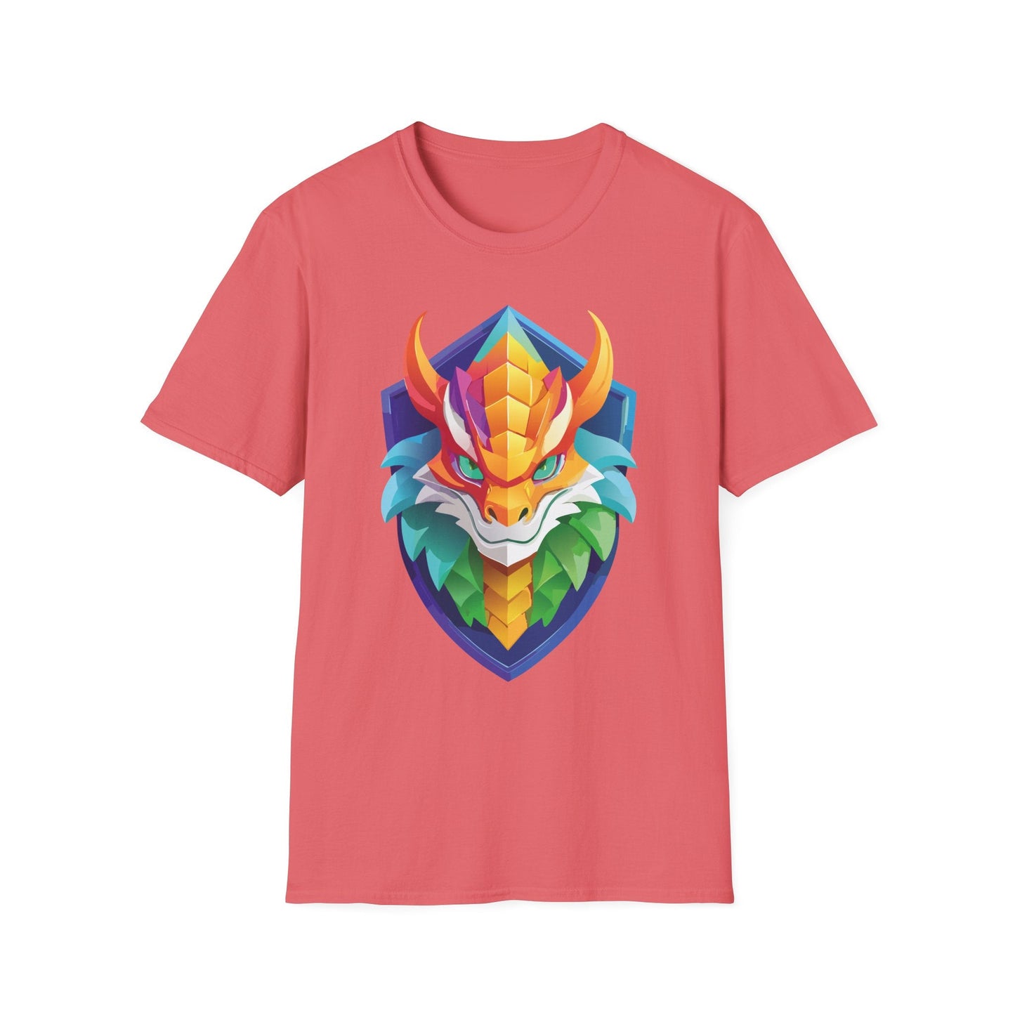 Unisex Dragon T Shirt Softstyle 64000 100 Percent Ring Spun Cotton Comfortable Tee