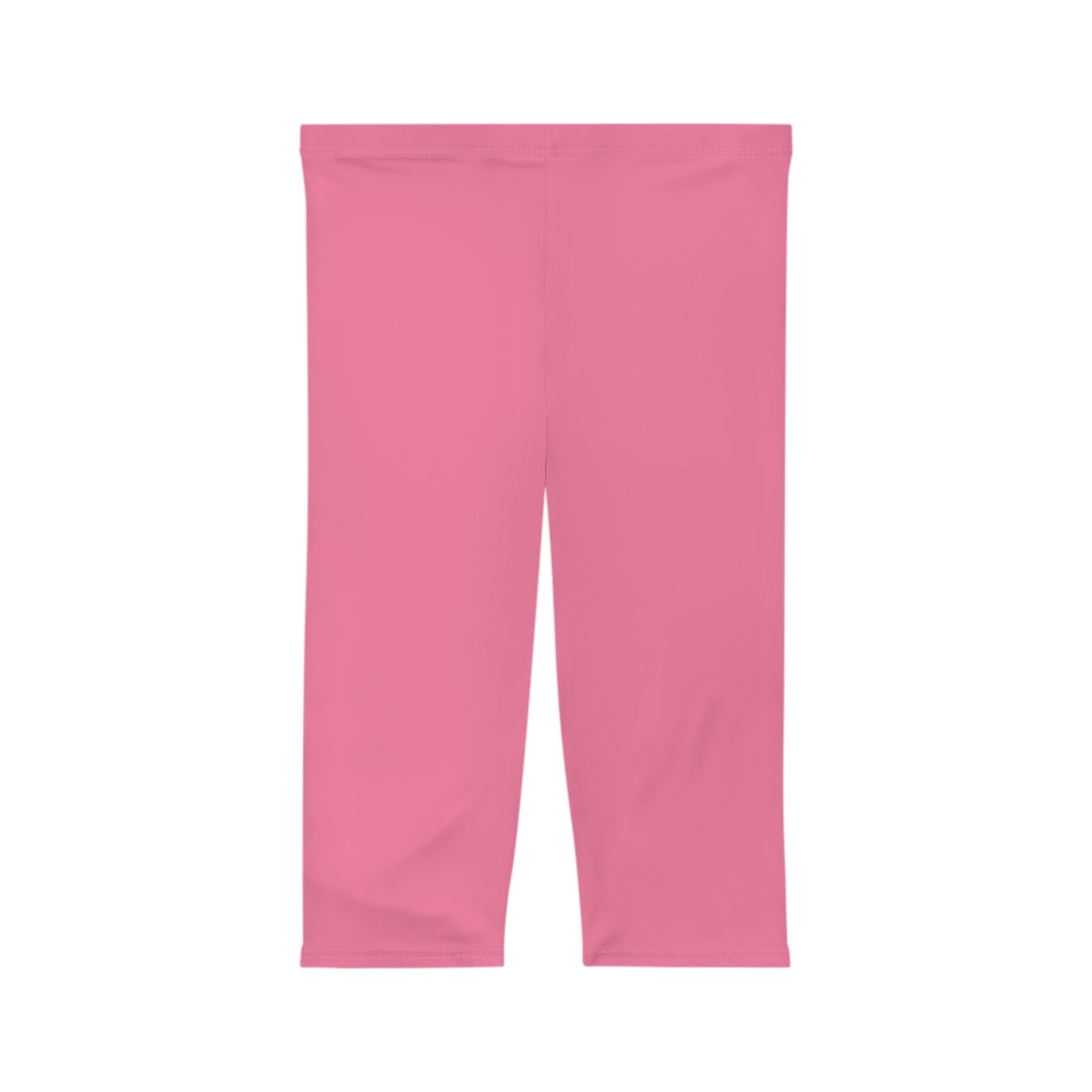 Bubblegum Tint Pink Color Women's Brushed Suede Poly Span Casual Capri Leggings XS-2XL