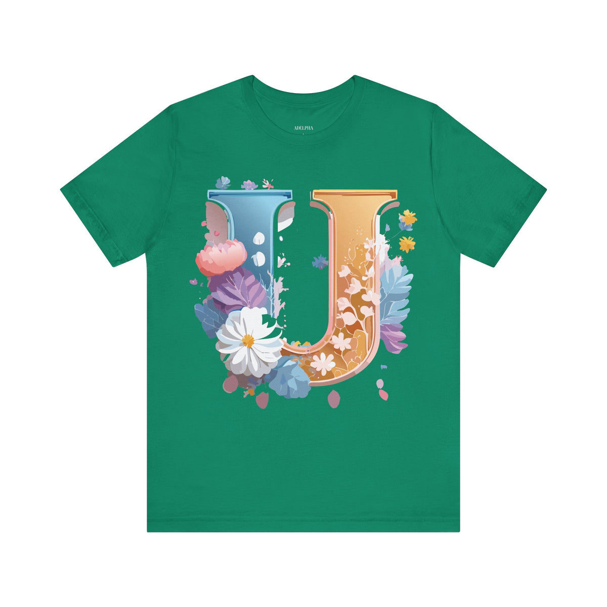 Letter U Graphic Unisex Cotton Bella+Canvas Tee with Art Letter Design