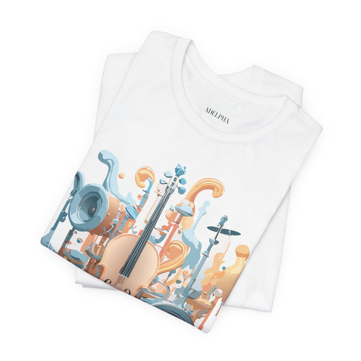 Music Graphic Unisex Cotton Bella+Canvas Tee with Art Design n193
