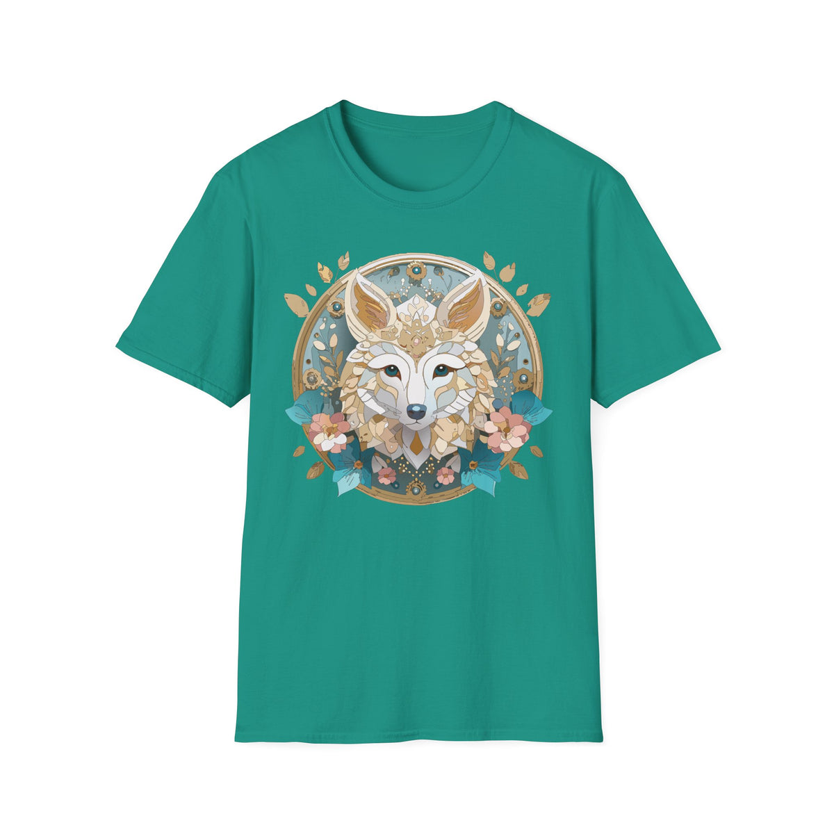 Floral Fox Mandala T-Shirt | Boho Fennec Fox Illustration