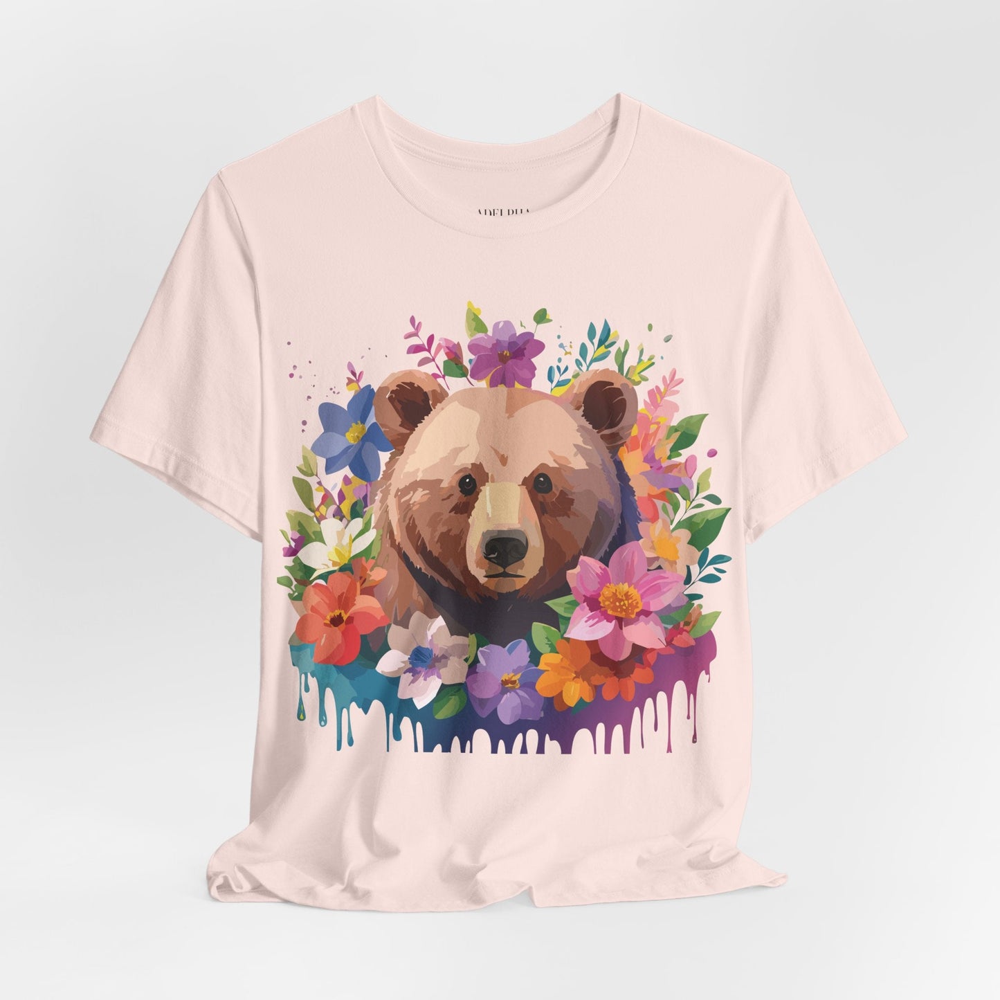 Bear Graphic Unisex 100 Cotton Short Sleeve Art Design Vintage T-Shirt 4