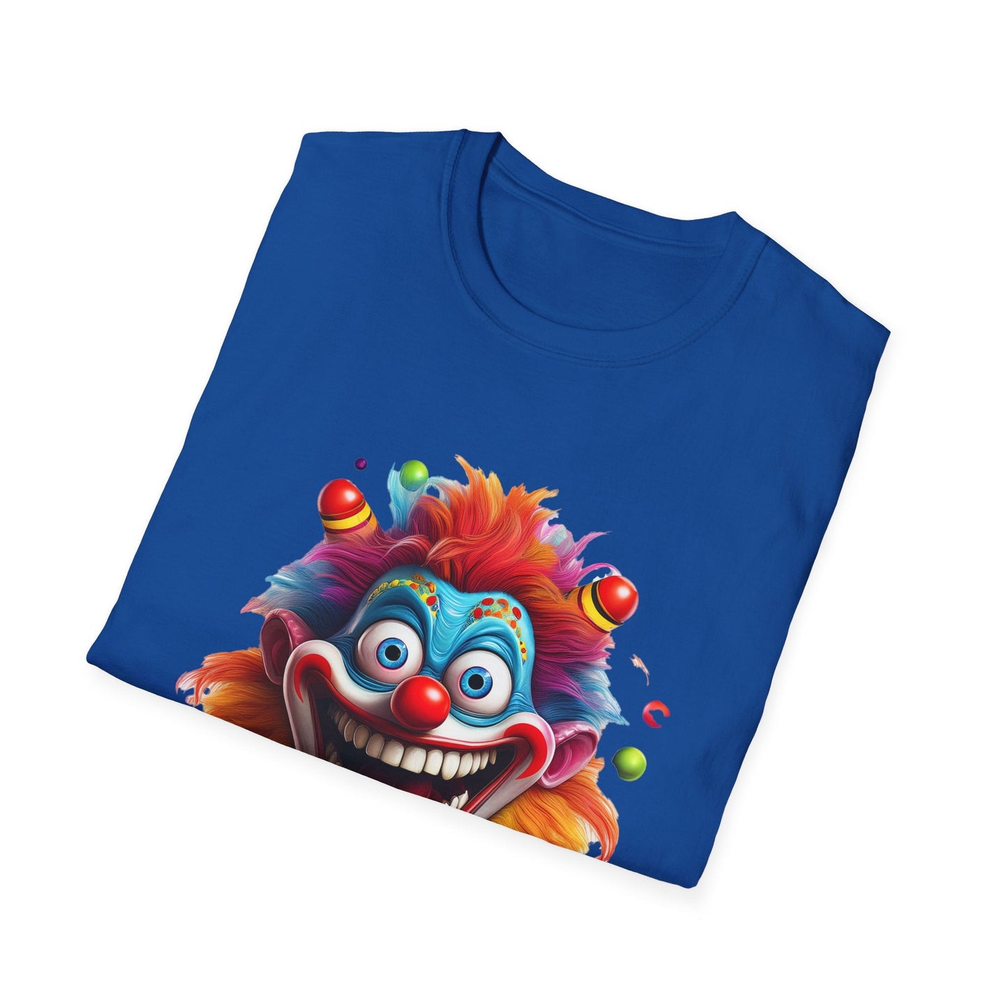 Clown Themed Unisex T Shirt Funny Man Circus Scary Man Tee Gildan Softstyle 64000 Cotton