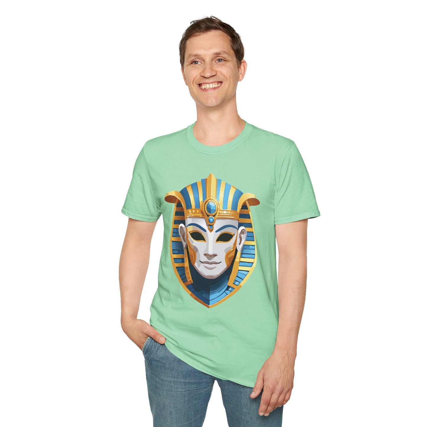 Mask Tee Shirt Unisex Gildan Softstyle 64000 Cotton Tee With Masquerade Design Artwork