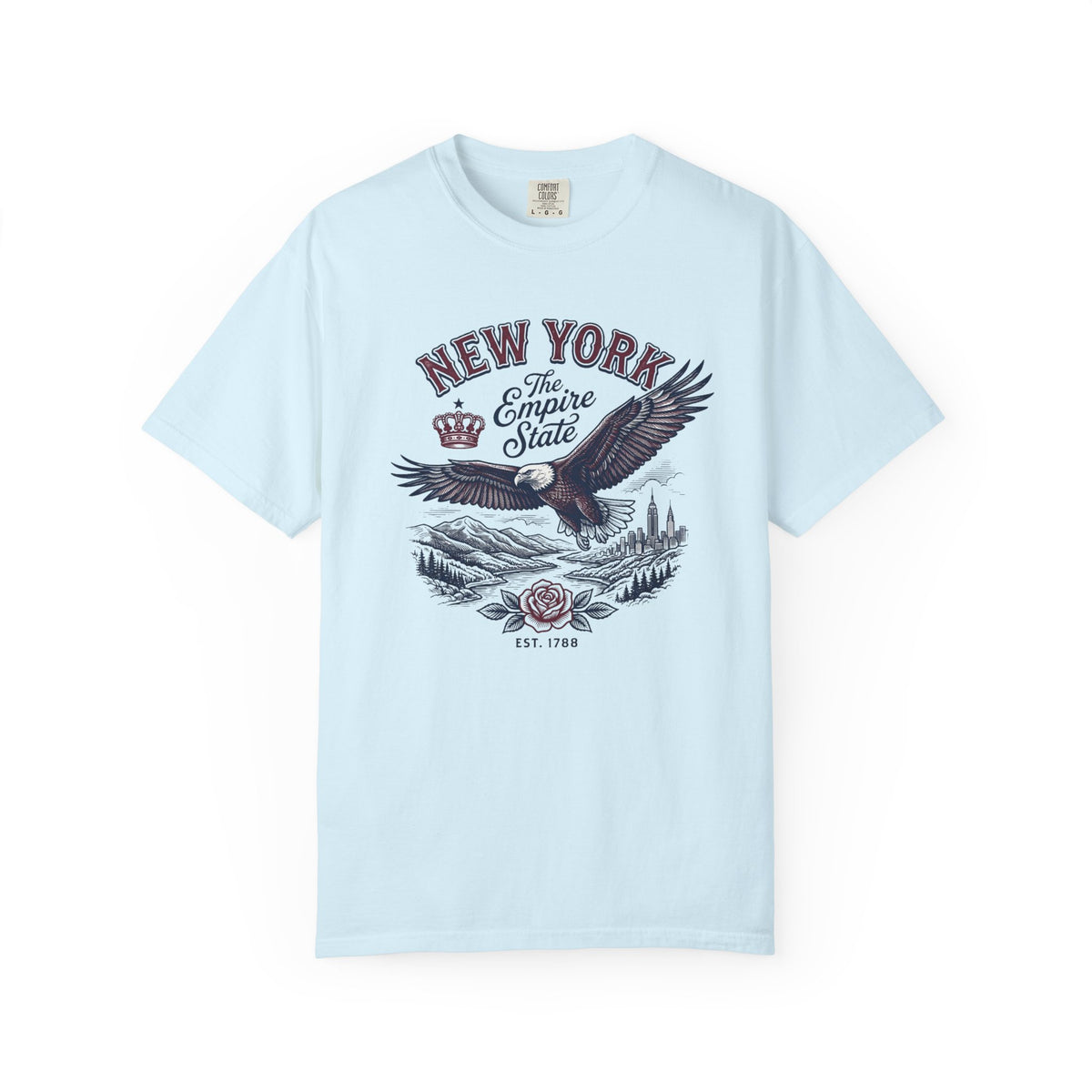 New York Empire State Eagle Vintage Travel Tourist Graphic Gift Tee Unisex 100 Cotton Comfort Colors T-Shirt