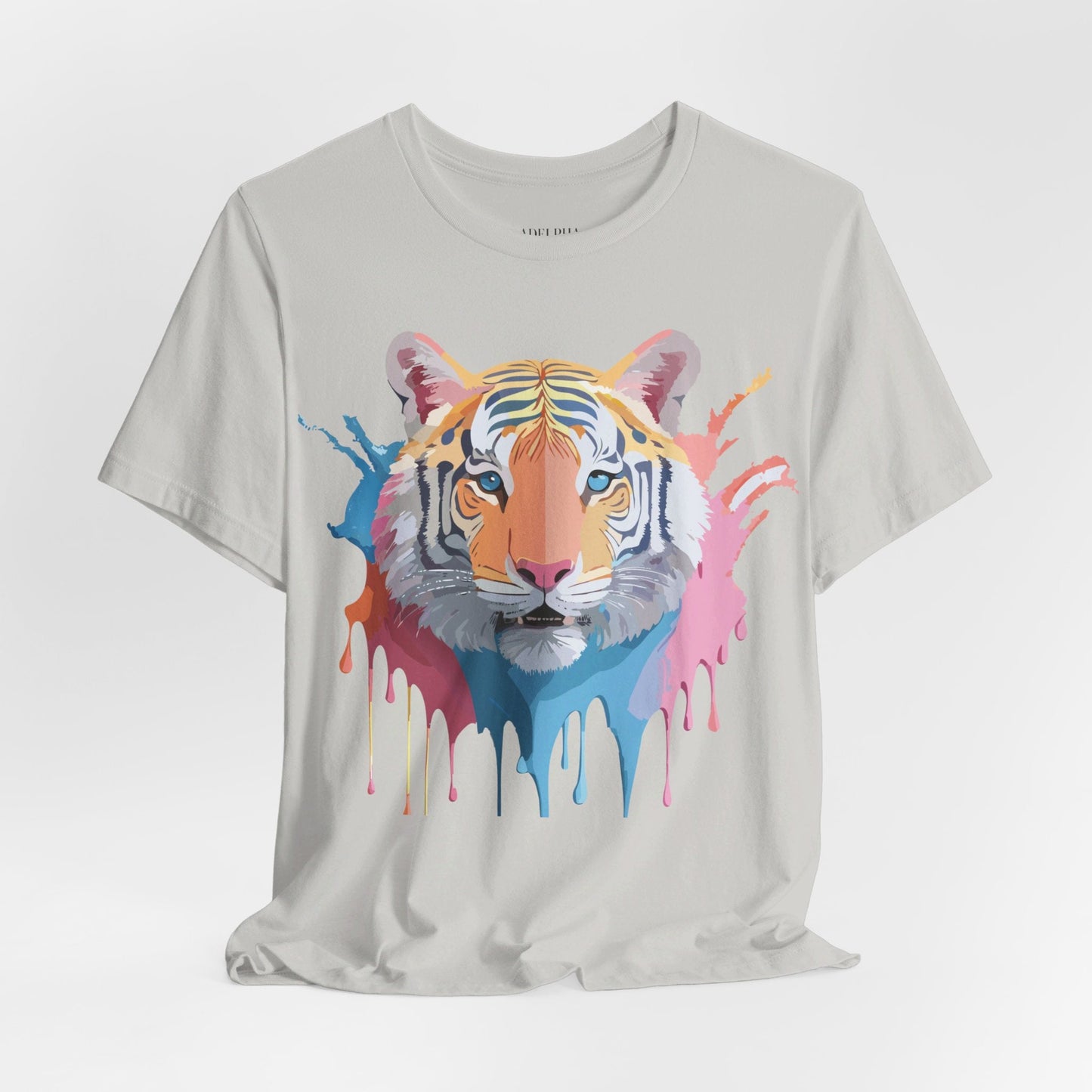 Tiger Graphic Tee Unisex Short Sleeve Shirt With Vintage Inspired Adelpha Artwork