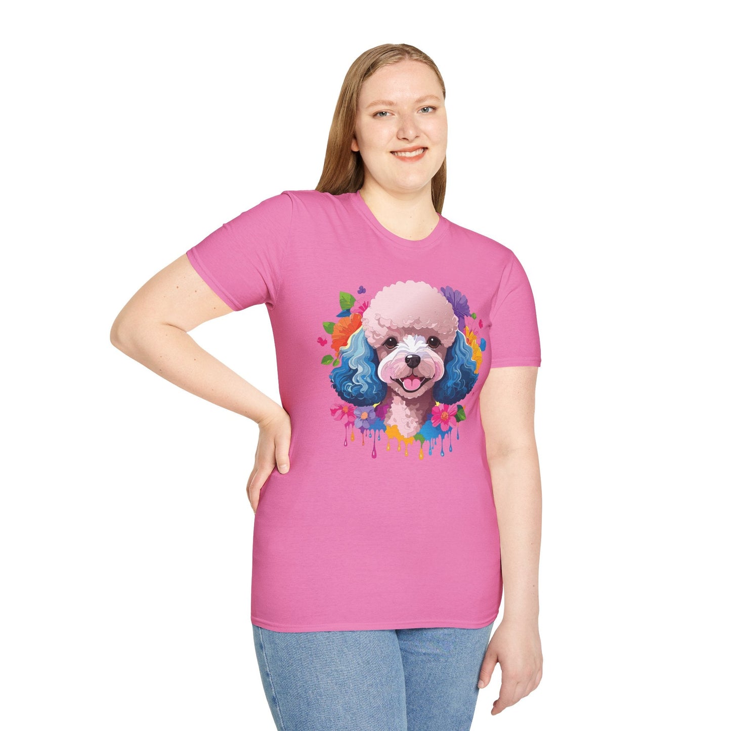 Unisex Dog Shirt Softstyle Tee 100 Percent Cotton Animal Print