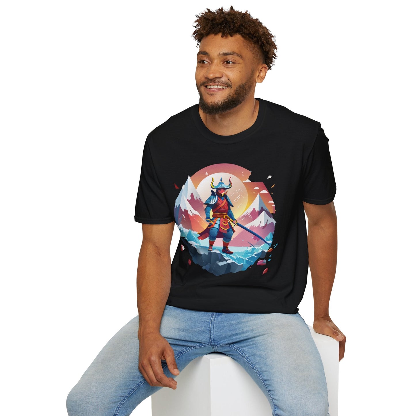 Samurai Style T Shirt Unisex Softstyle 64000 100 Percent Ring Spun Cotton Comfortable Tee