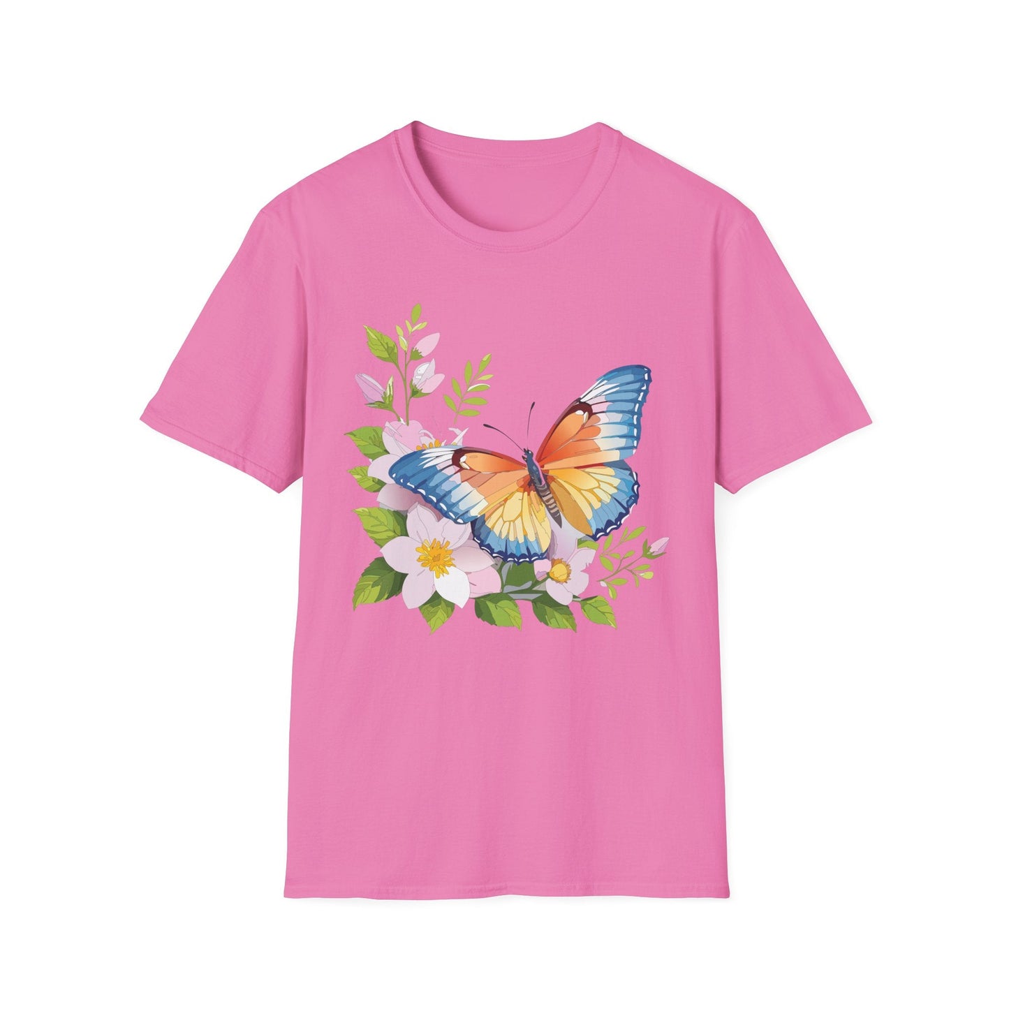 Butterfly T Shirt Unisex Monarch Design Gildan Softstyle 64000 Ring Spun Cotton Tee