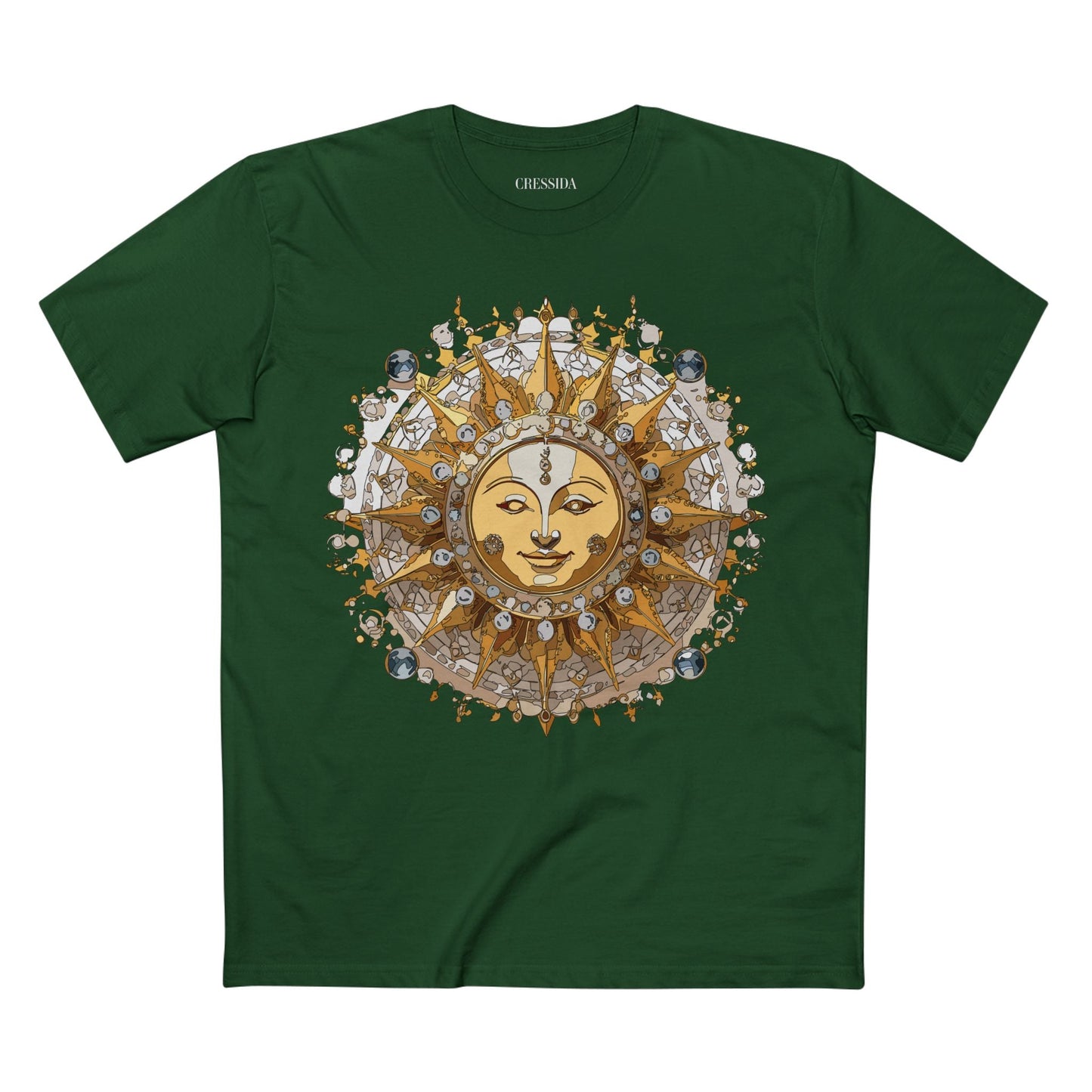 Gold Sun Graphic Unisex 100 Cotton T-Shirt with Golden Art Design 5