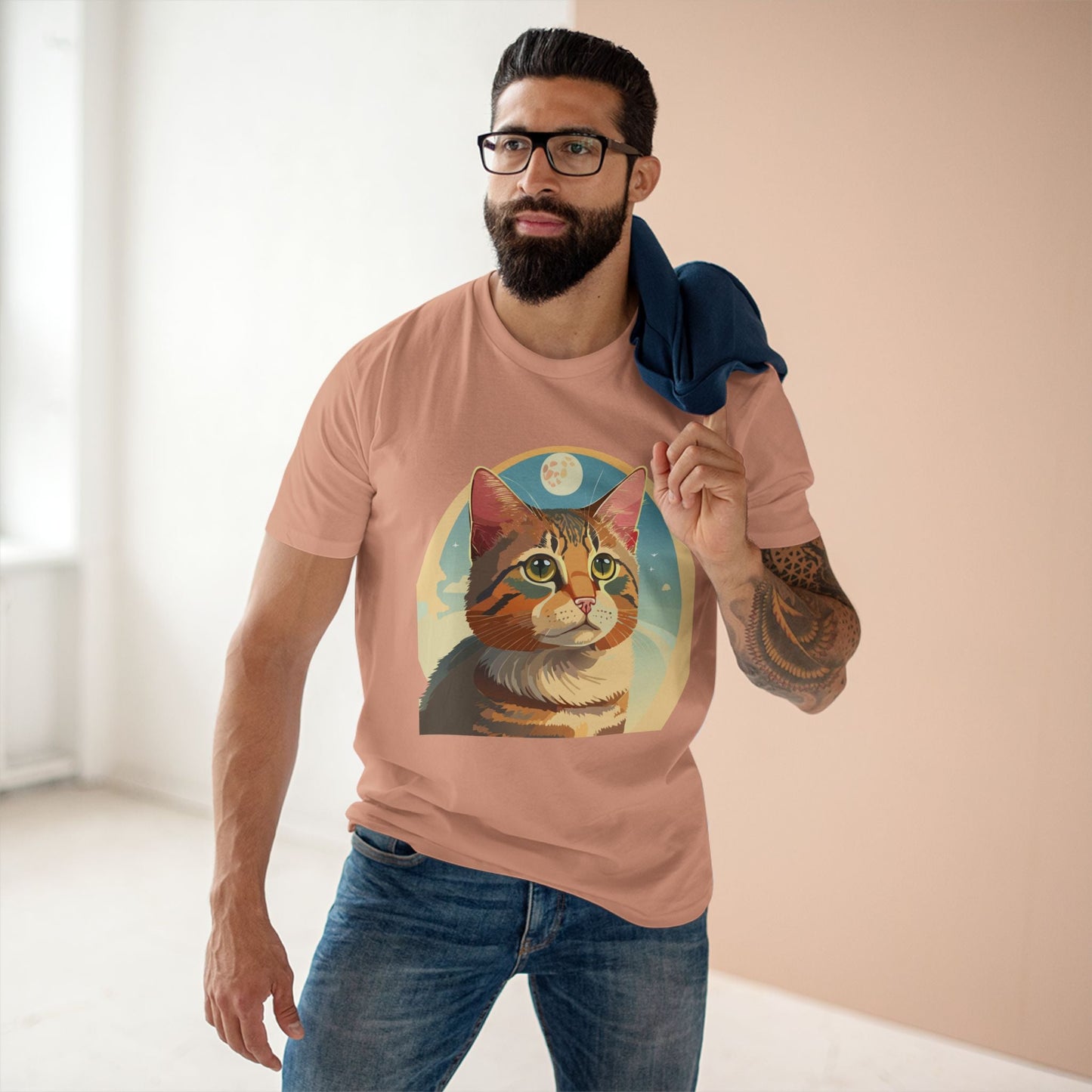Cat Shirt Unisex Premium Cotton Tee With Original Cat Art Design Retro2Nova Soft Breathable Regular Fit