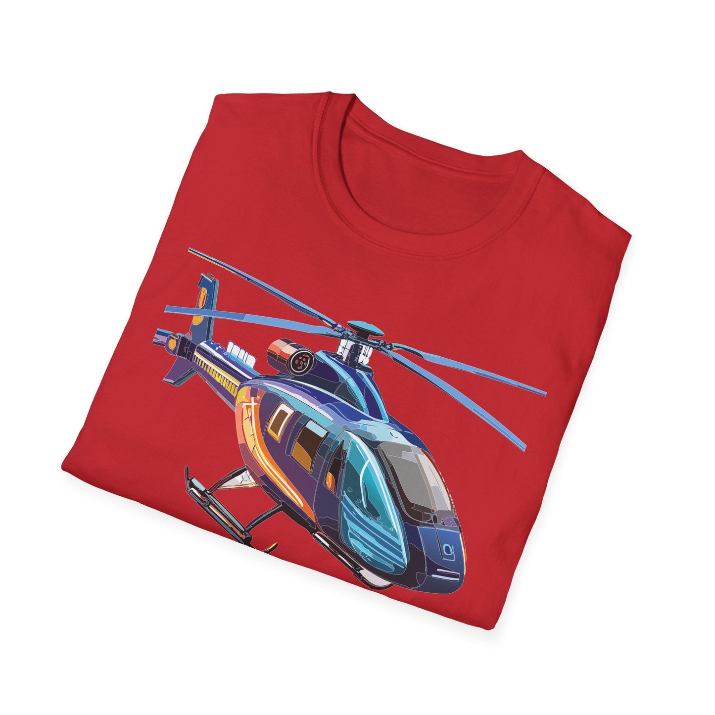 Chopper Helicopter Graphic Unisex Cotton Softstyle Short Sleeve Tee 8