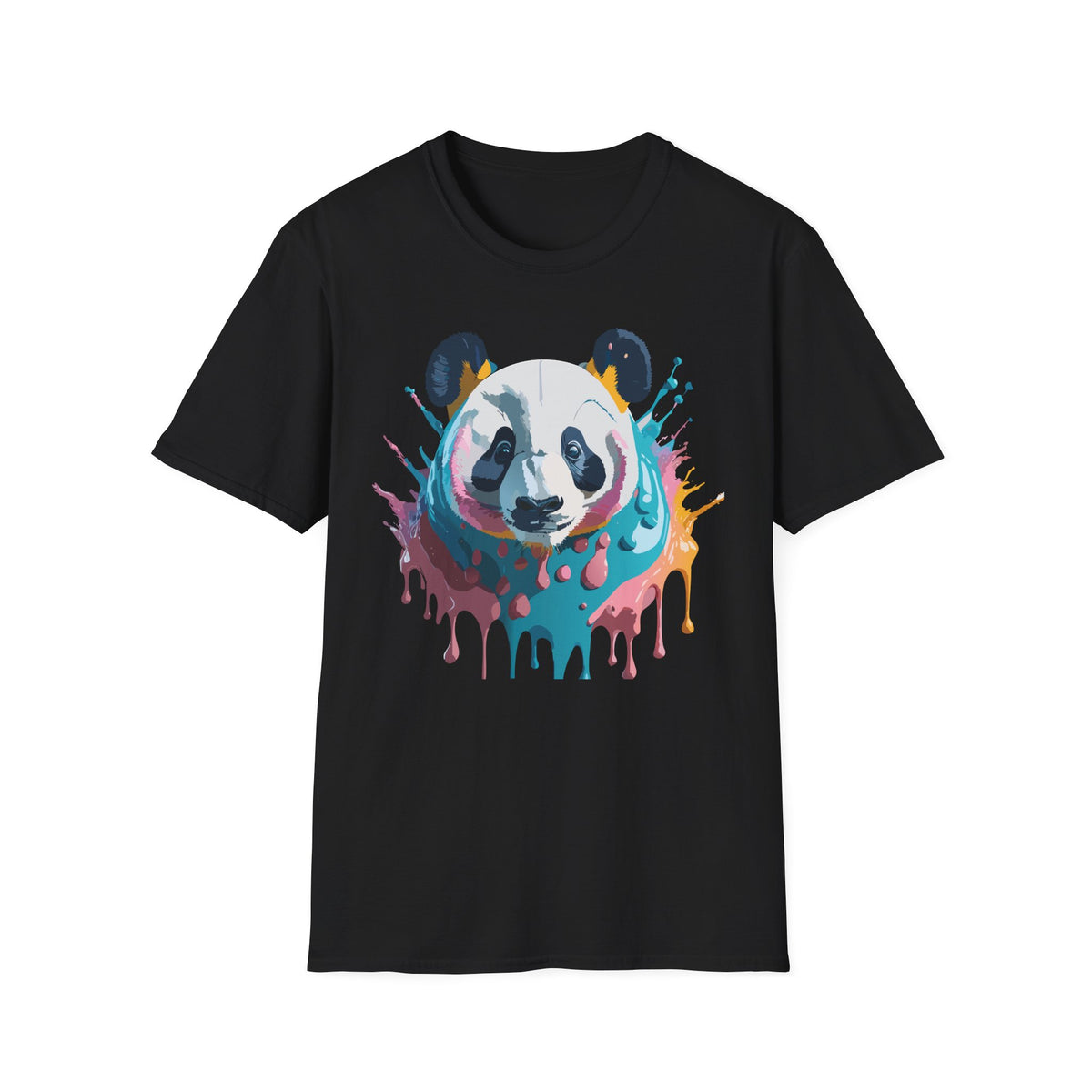 Colorful Watercolor Panda T-Shirt | Dripping Paint Panda Tee