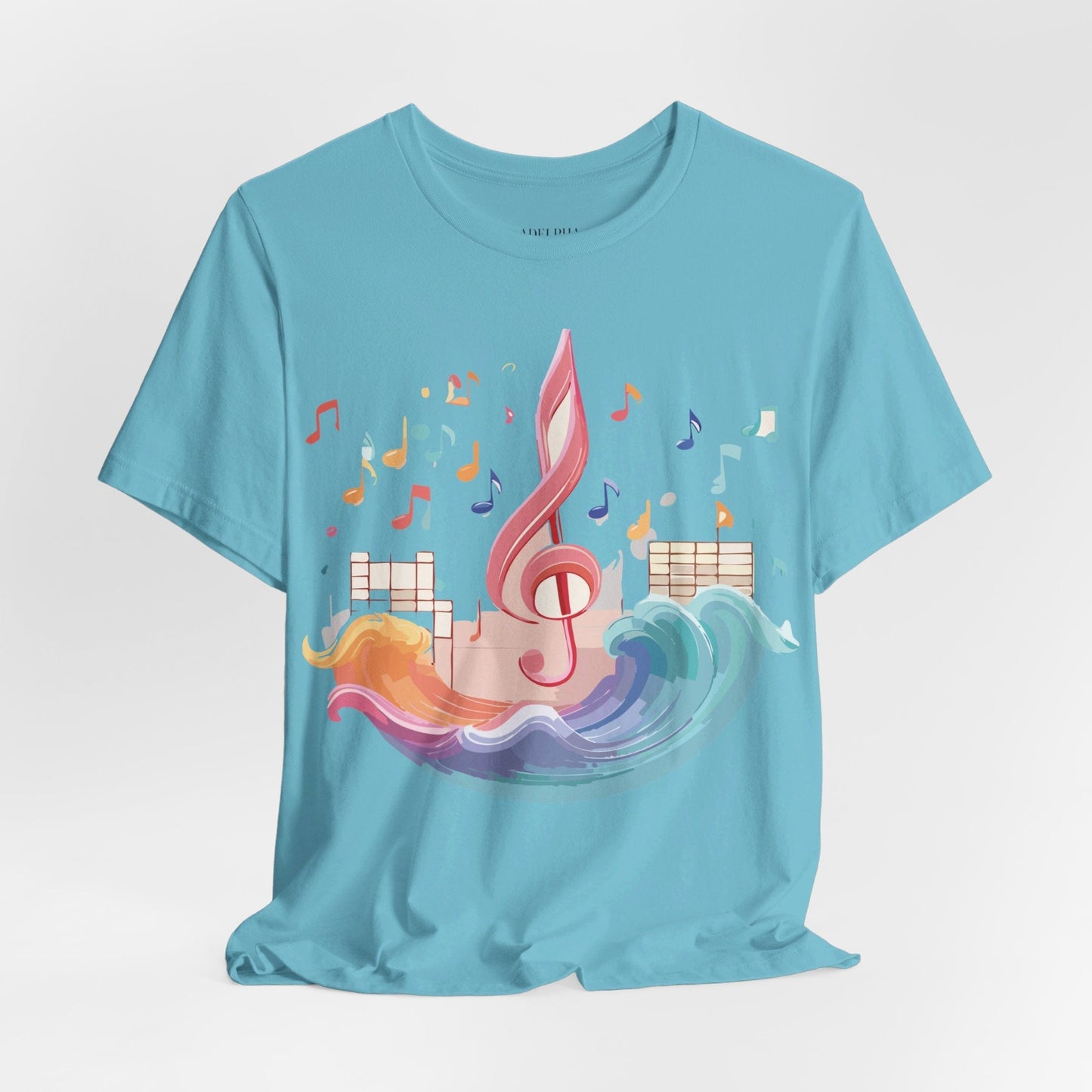 Music Graphic Unisex 100 Cotton Vintage Art with Musical Elements Tee 30