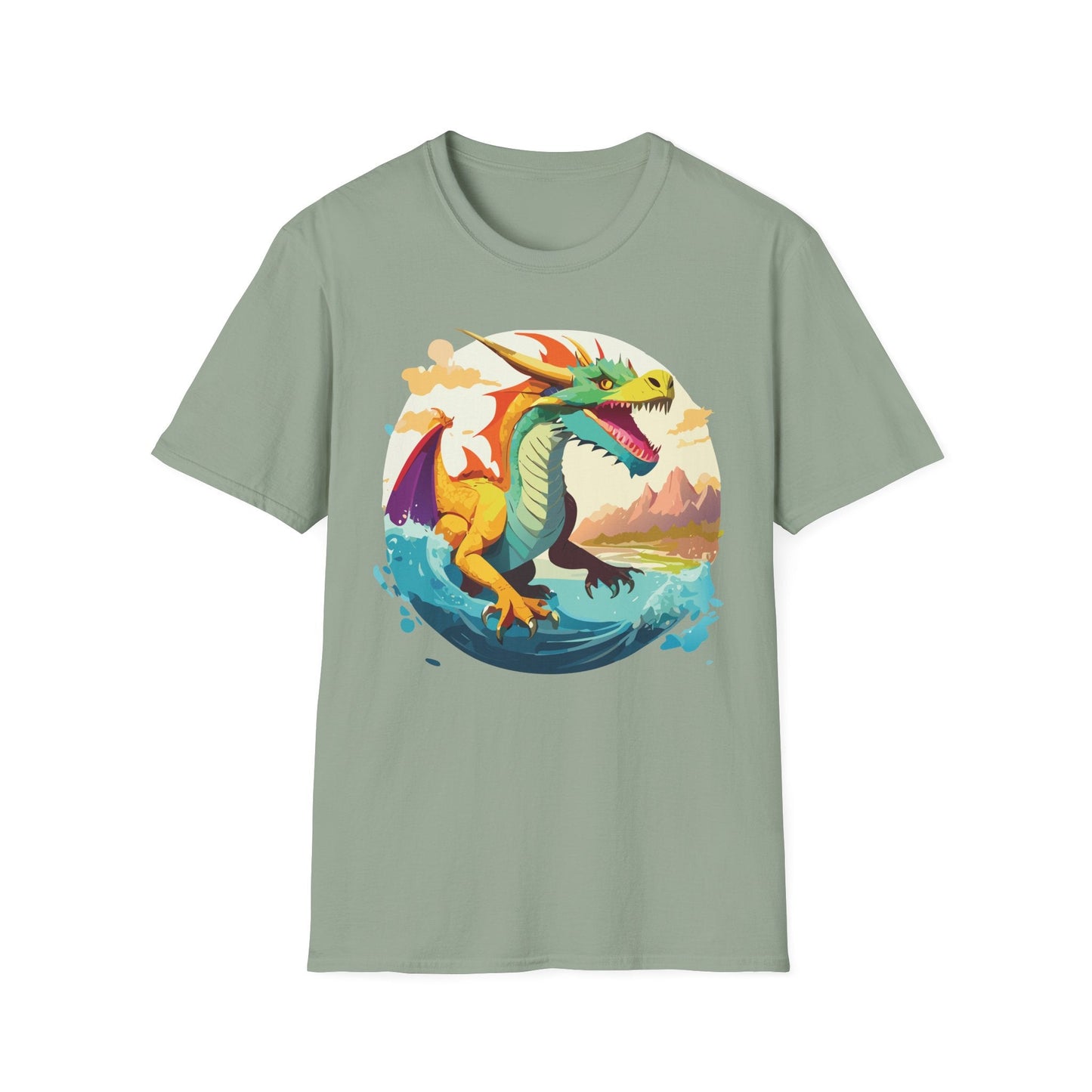 Dragon T Shirt Unisex Animal Print Dragon Shirt Gildan Softstyle Cotton Tee 64000