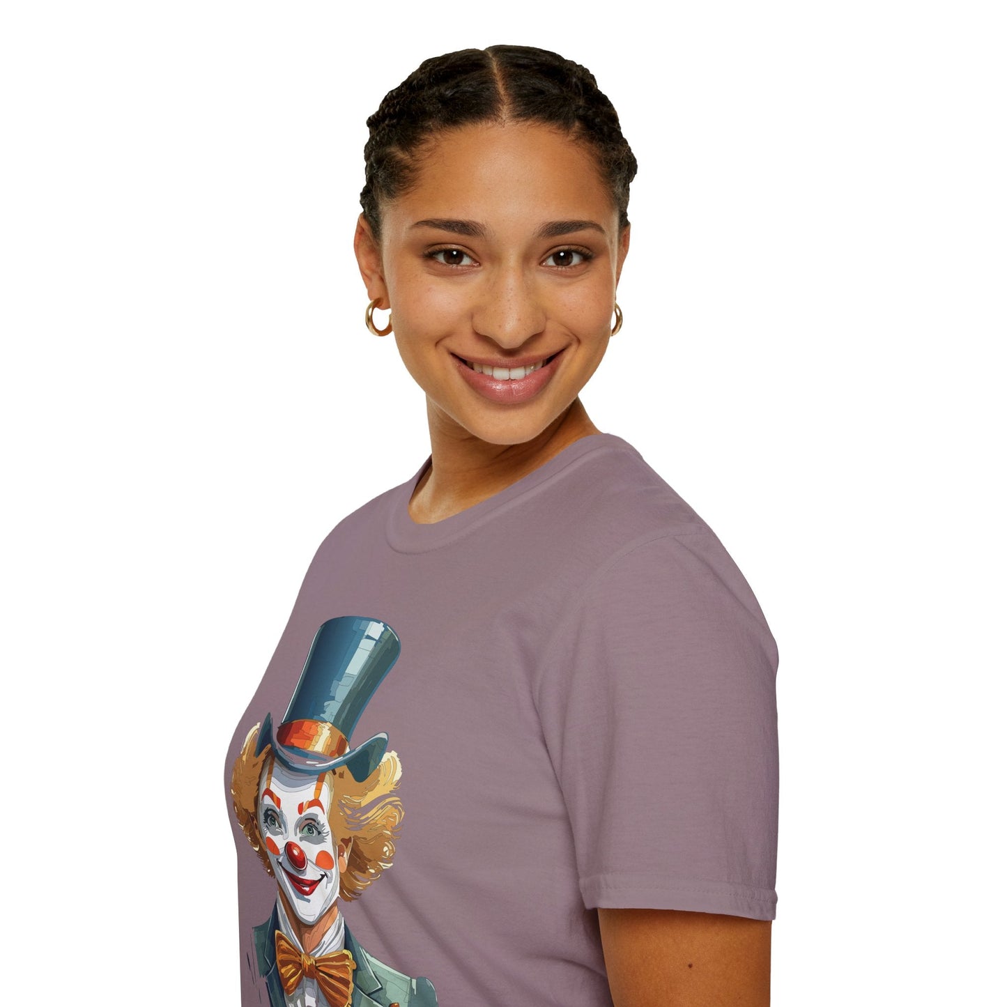 Funny Clown Shirt Unisex T Shirt Circus Style Tee With Scary Man Artwork Gildan 64000