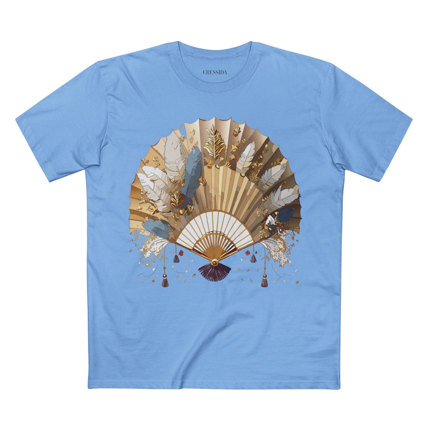 Antique Fan Graphic Design T-Shirt Unisex 100 Cotton Floral Carnival Artwork Tee 8