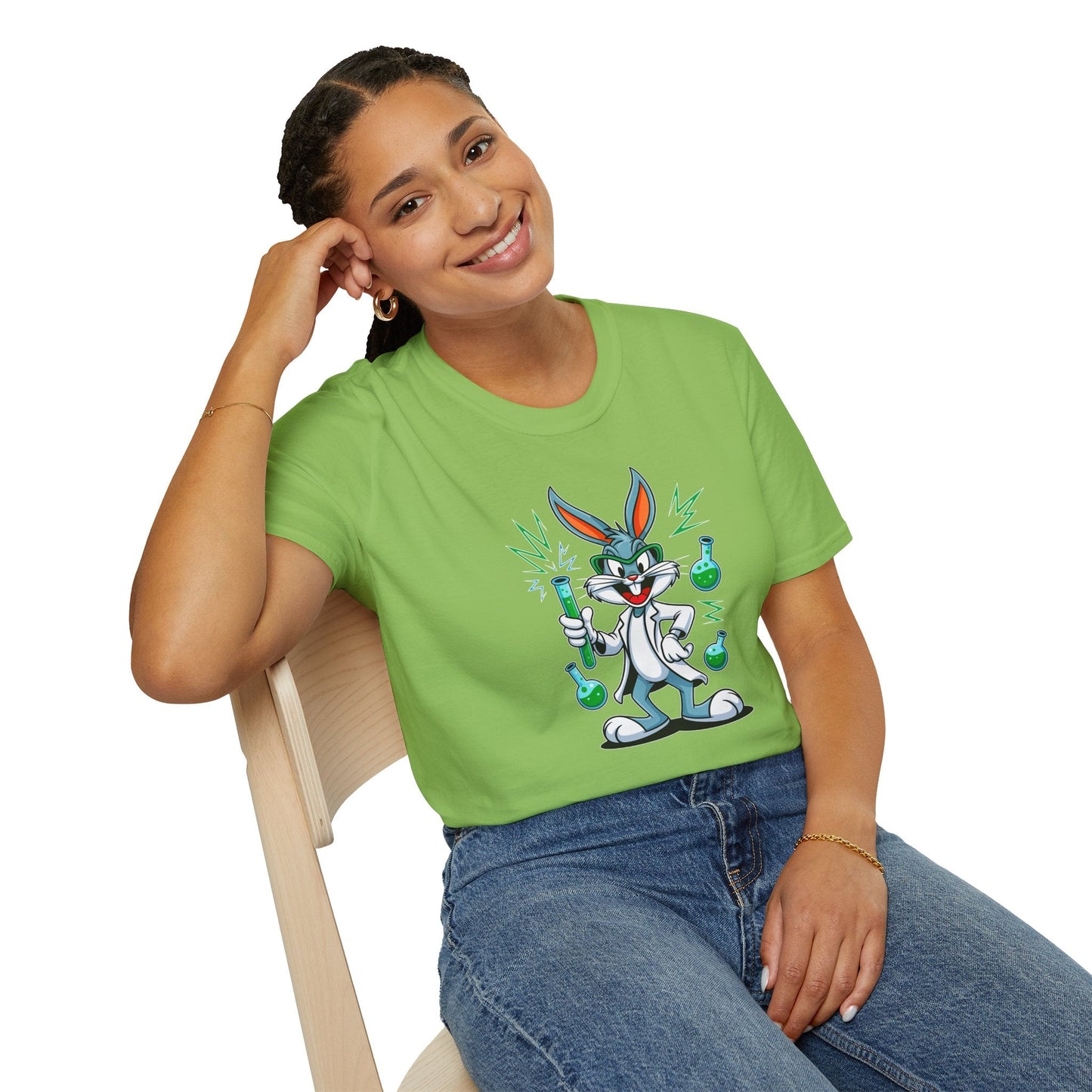 Cartoon Bunny Graphic Unisex Cotton Animal Animation Artwork Design Tee 23