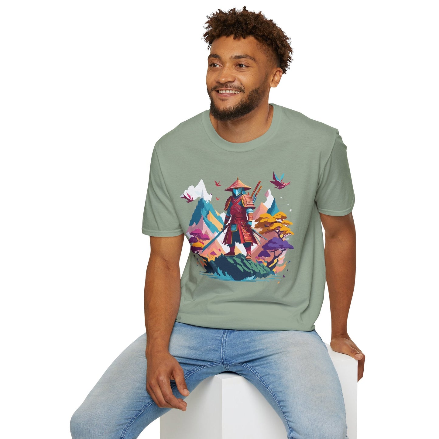 Samurai Shirt Unisex Samurai Tee Short Sleeve Gildan Softstyle 64000 100 Percent Ring Spun Cotton