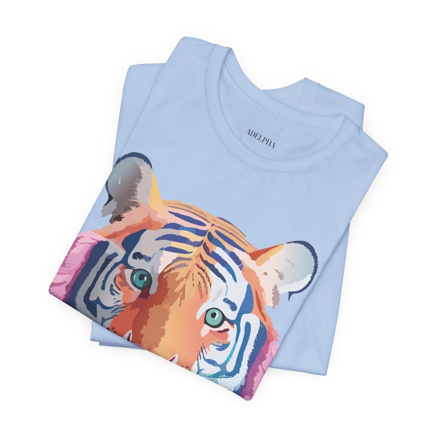 Tiger Shirt Graphic Tee Unisex Jersey Short Sleeve Art Design By Adelpha Vintage Inspired Artwork