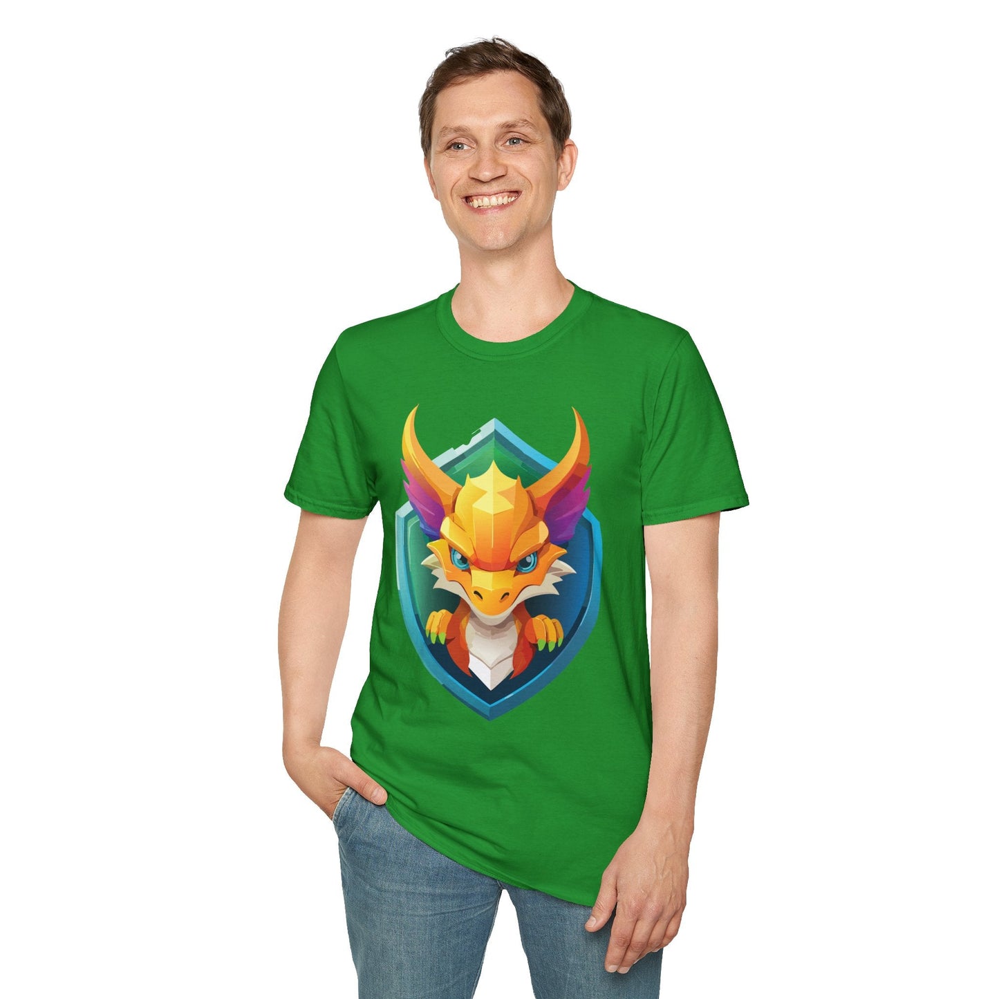 Dragon T Shirt Unisex Dragon Graphic Tee With Animal Design Soft Cotton Gildan Softstyle 64000