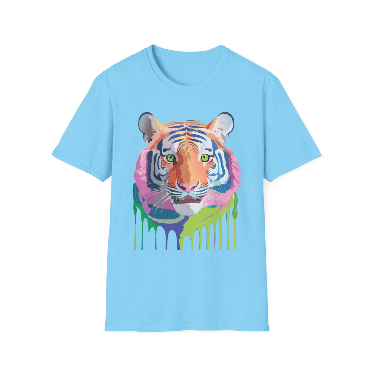 Colorful Drip Tiger T-Shirt | Vibrant Painted Tiger Tee