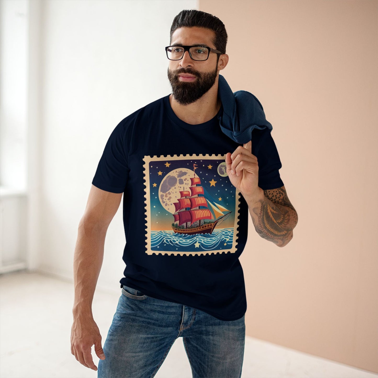 Stamp Shirt Postage Stamp Tee Unisex Premium Cotton Art Design Original Art By Retro2Nova Collection