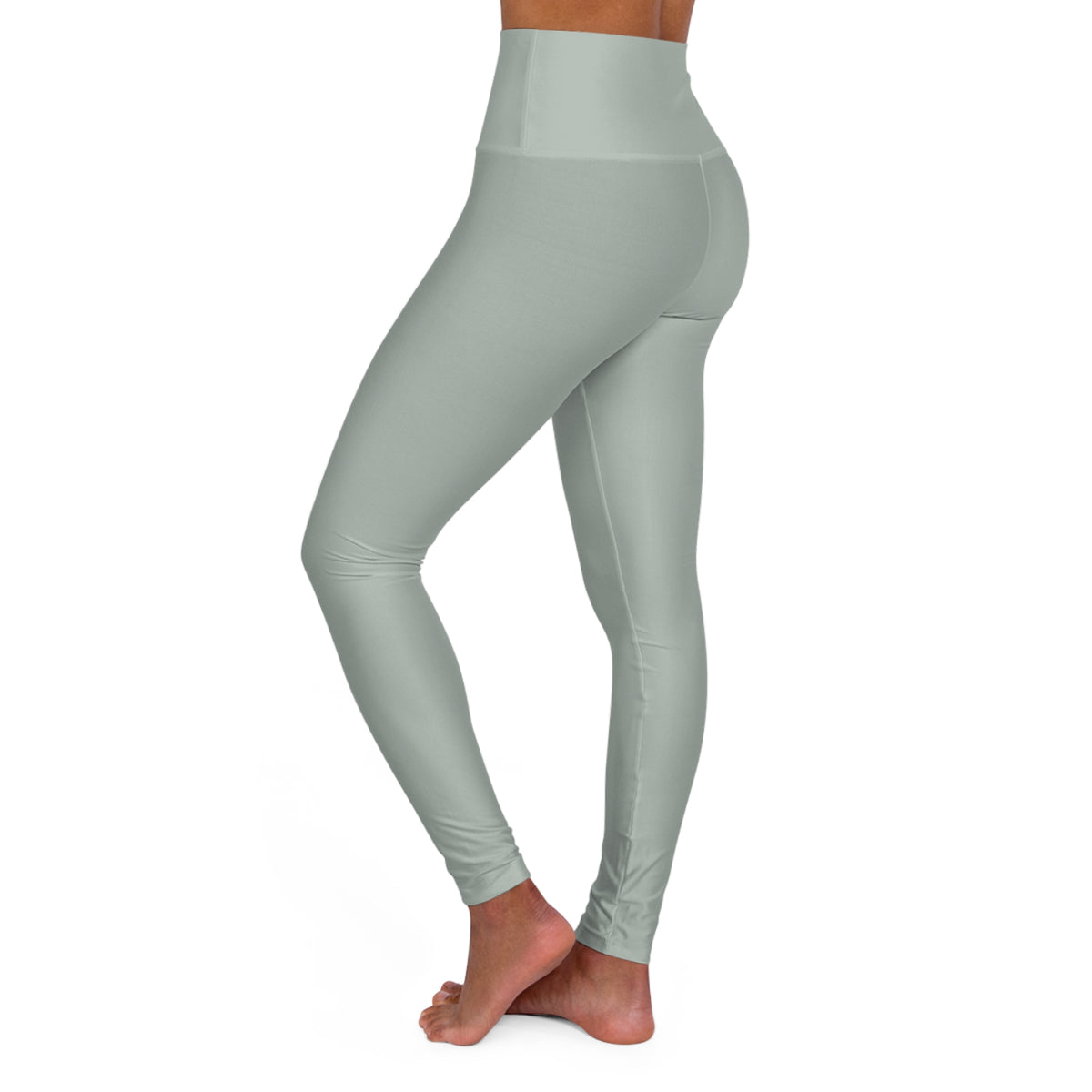 Light Ash Jade Color High-Waist Yoga Leggings Women's Seamless Poly-Span Stretchy Pants XS-2XL