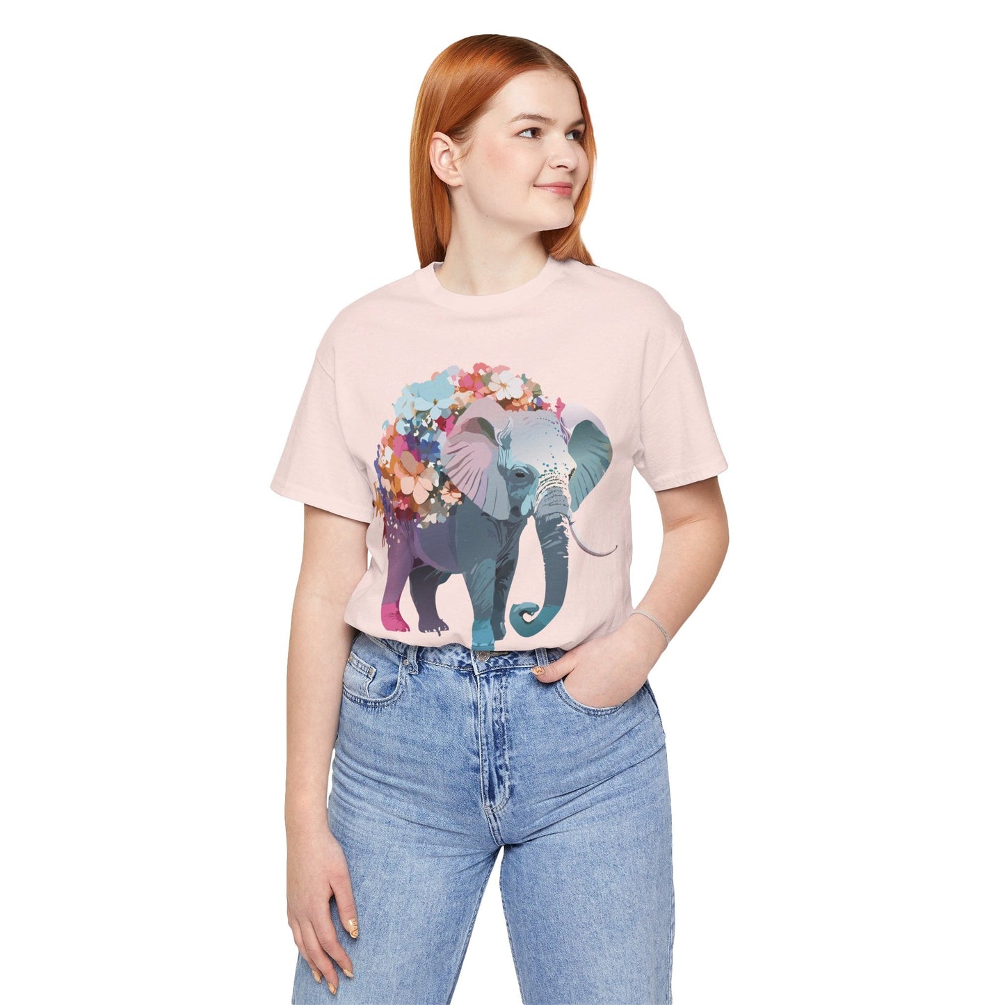 Adelpha Elephant Graphic Tee Unisex Short Sleeve Vintage Inspired Art Design Collection