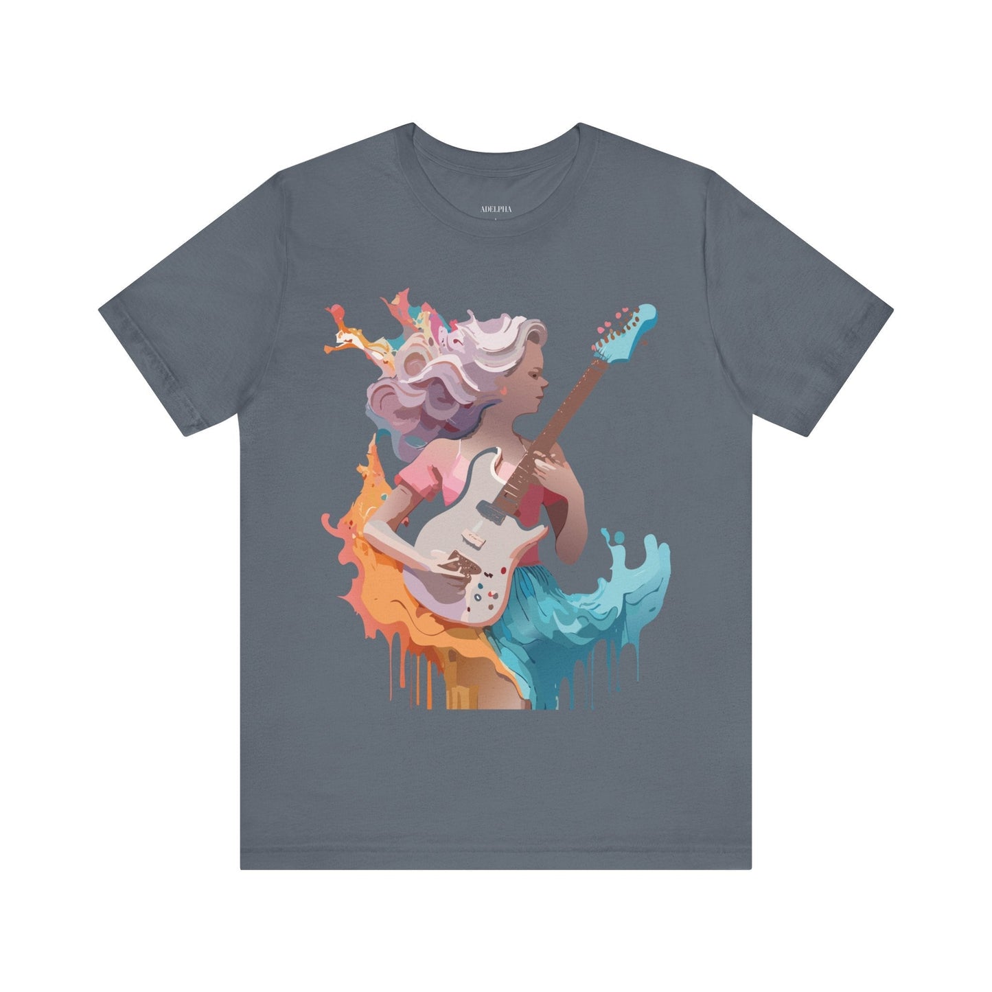 Adelpha Vintage Music Graphic Tee Unisex Short Sleeve Jersey Shirt for Everyday Wear